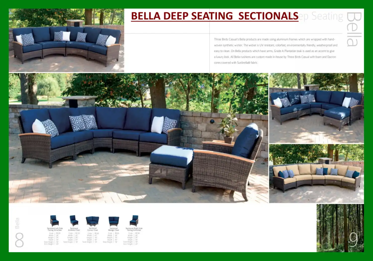 BELLA DEEP SEATING  SECTIONALS