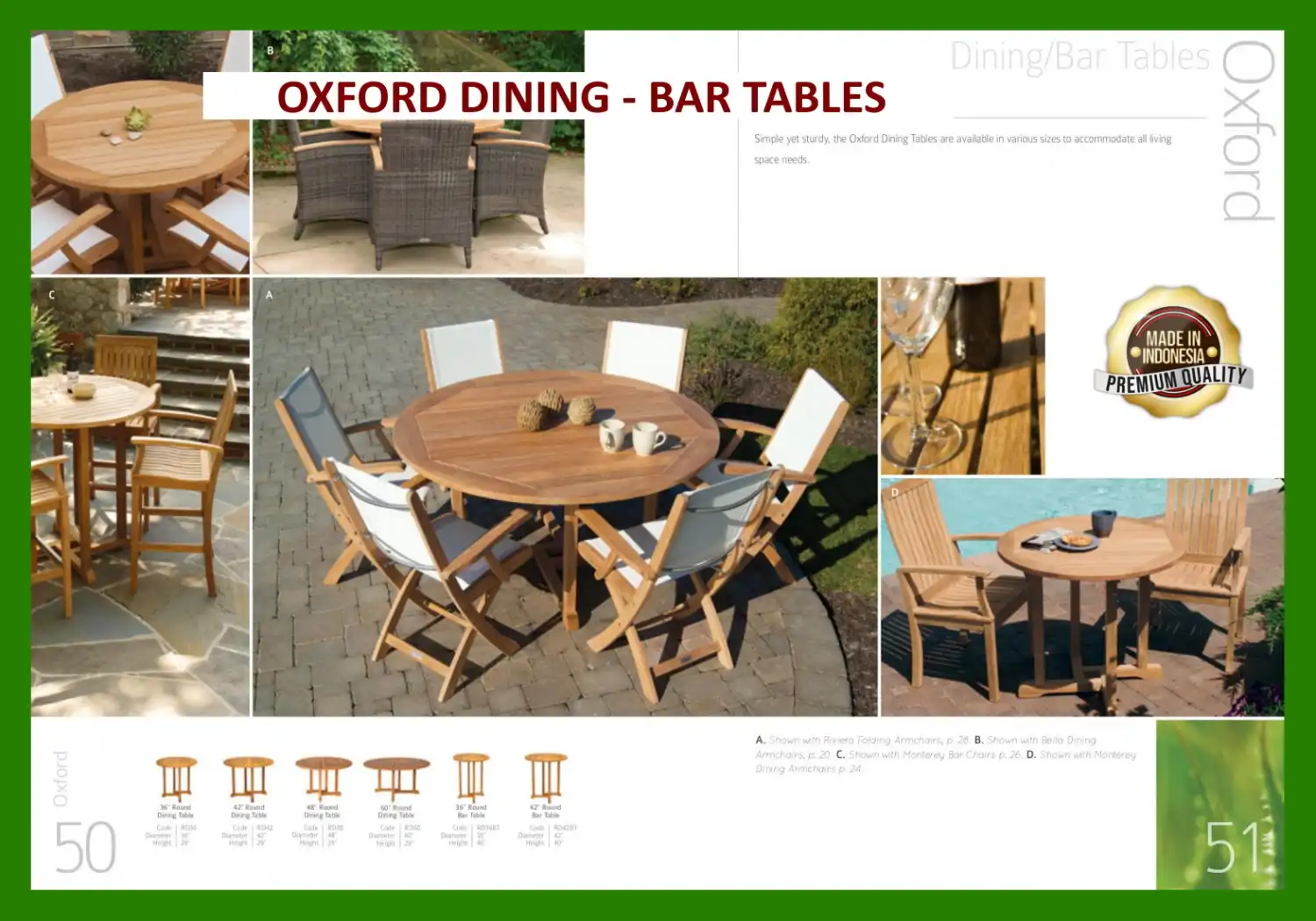 OXFORD DINING - BAR TABLES