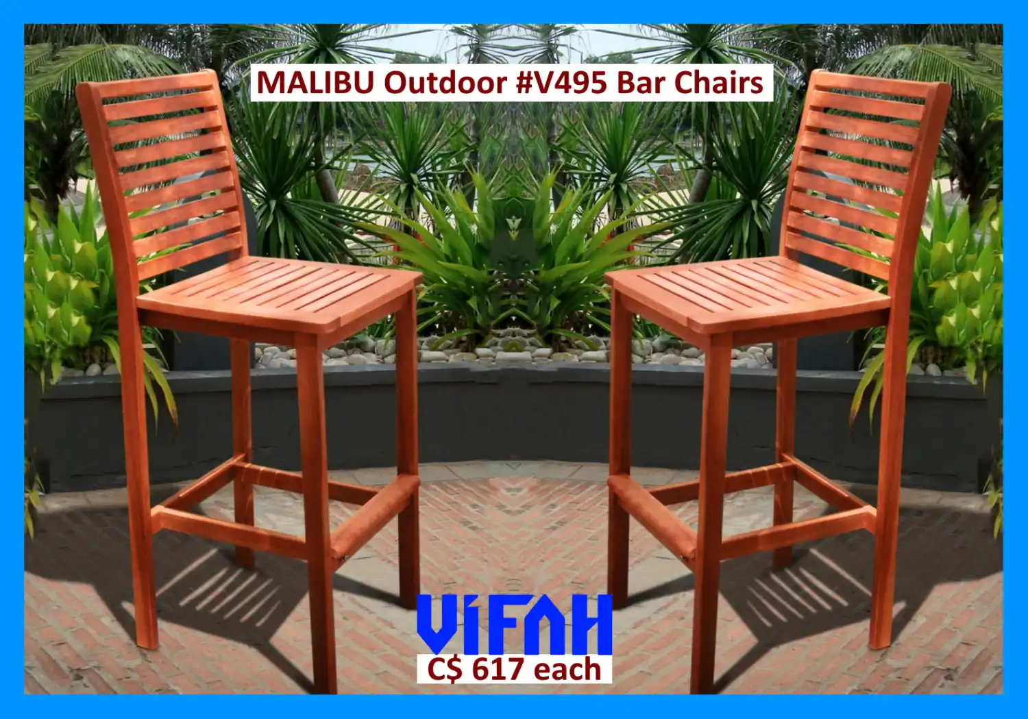 MALIBU Outdoor #V495 Bar Chairs