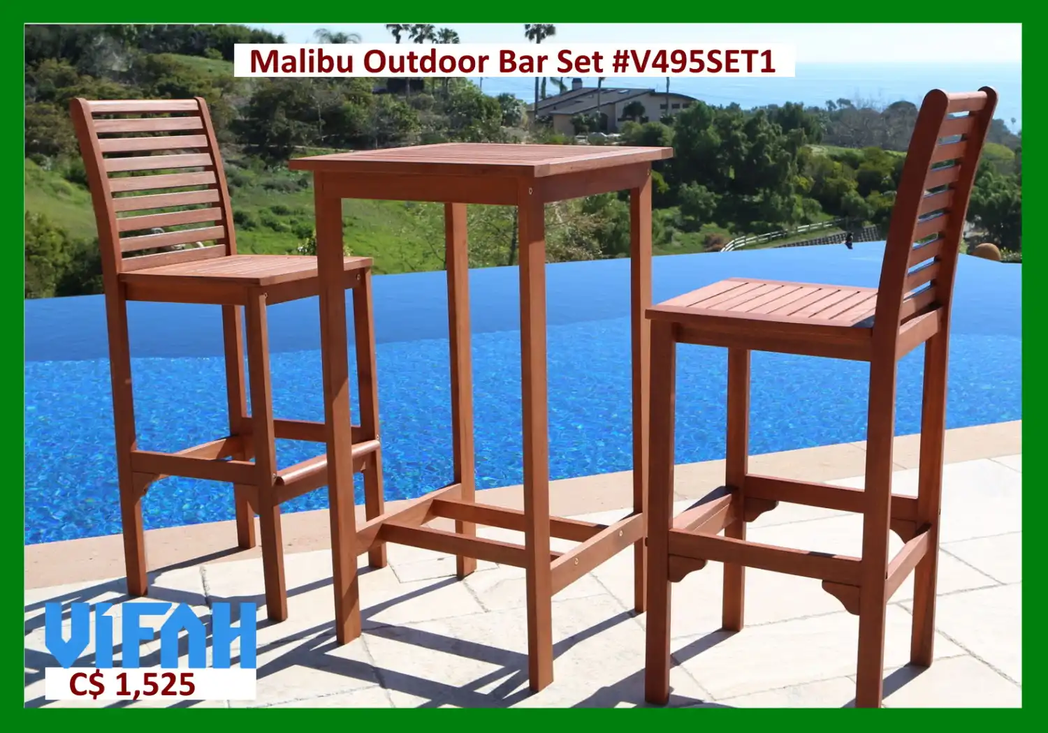 MALIBU Outdoor #V495SET1 Bar Set