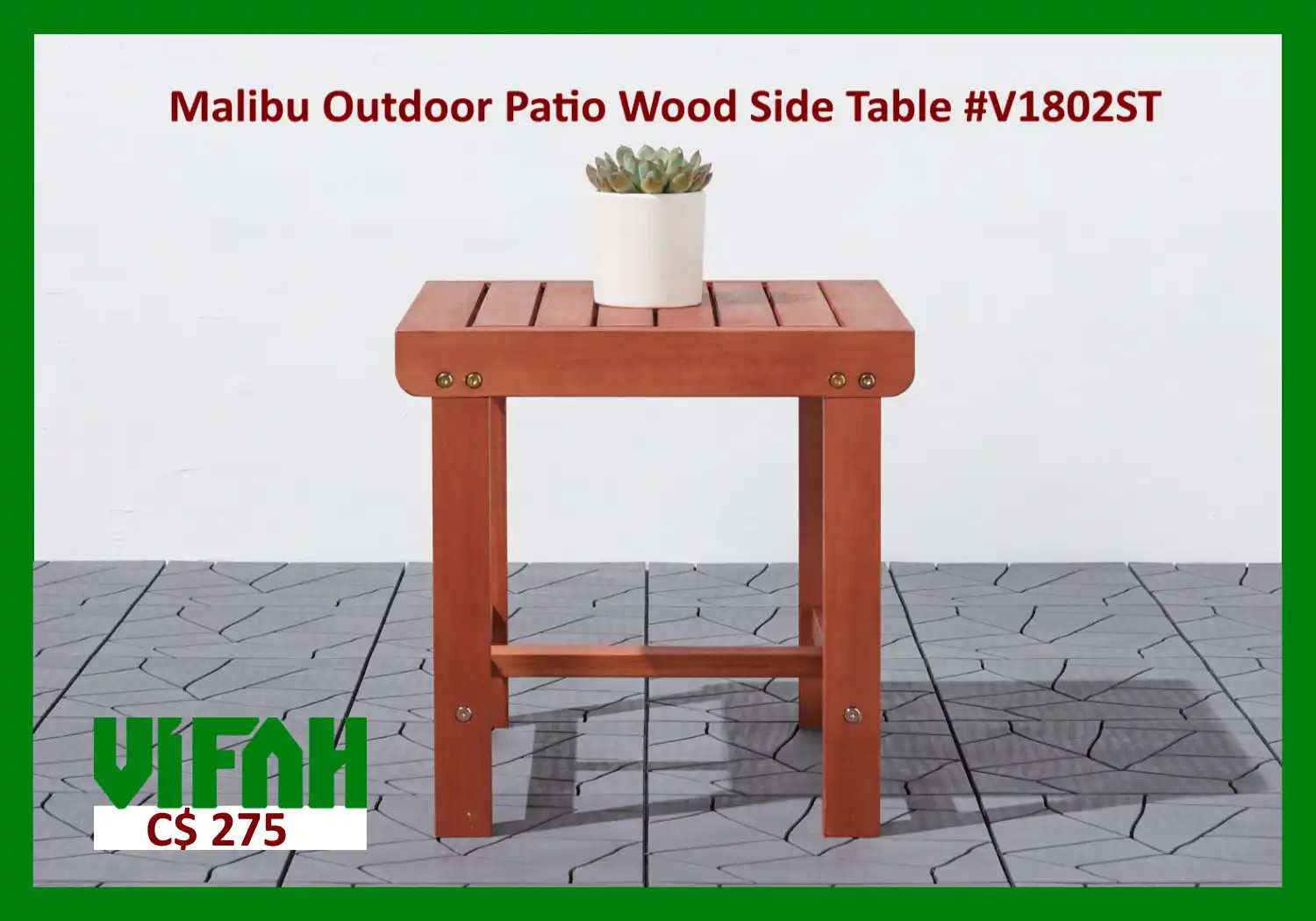 MALIBU Outdoor #V1802ST Patio Wood Side Table