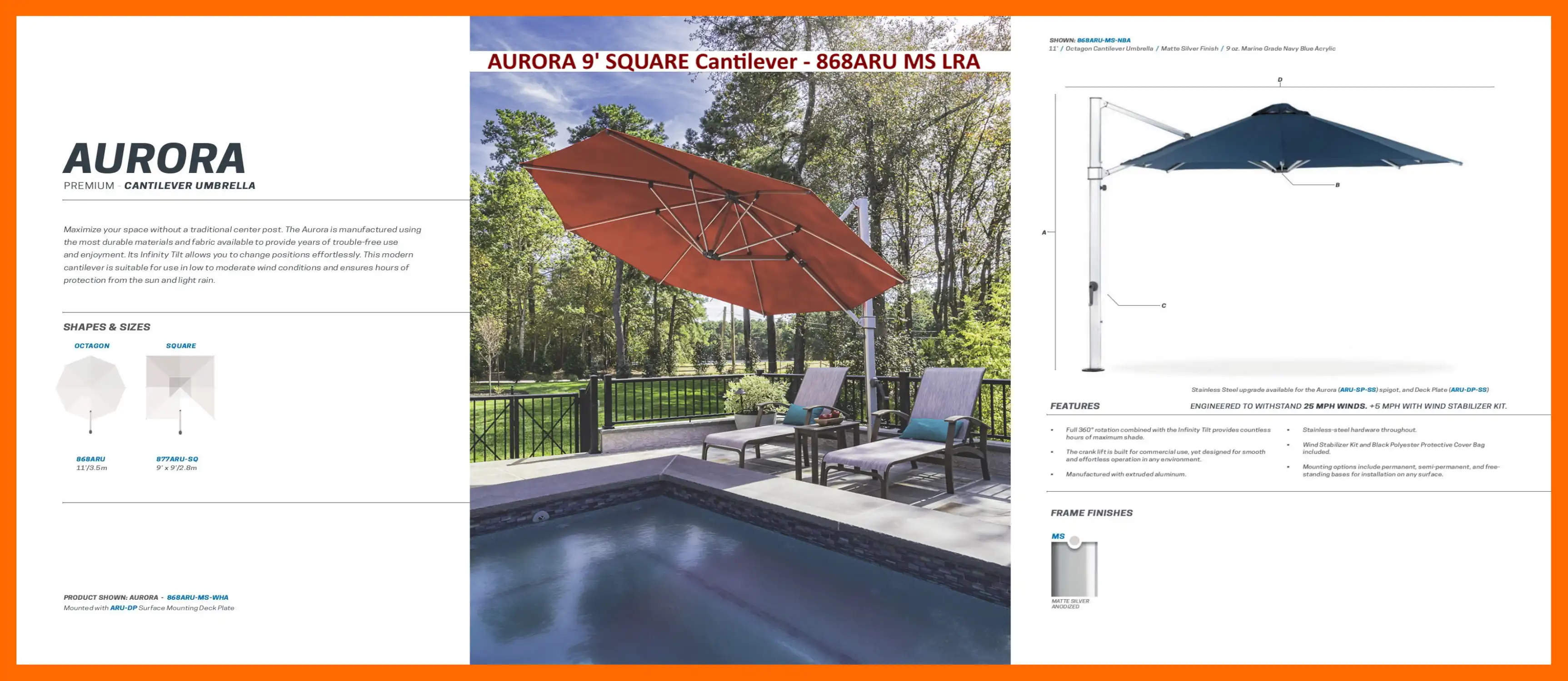 AURORA Premium Cantilever Umbrella