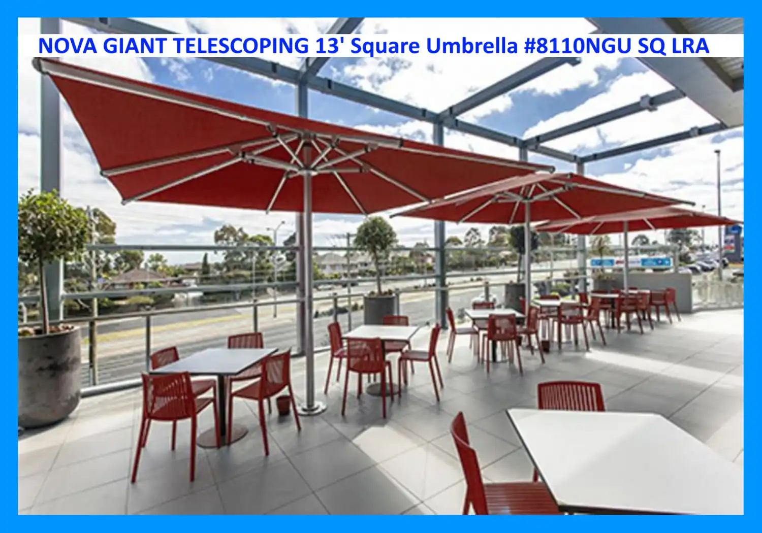 NOVA GIANT TELESCOPING 13' Square Umbrella #8110NGU SQ LRA