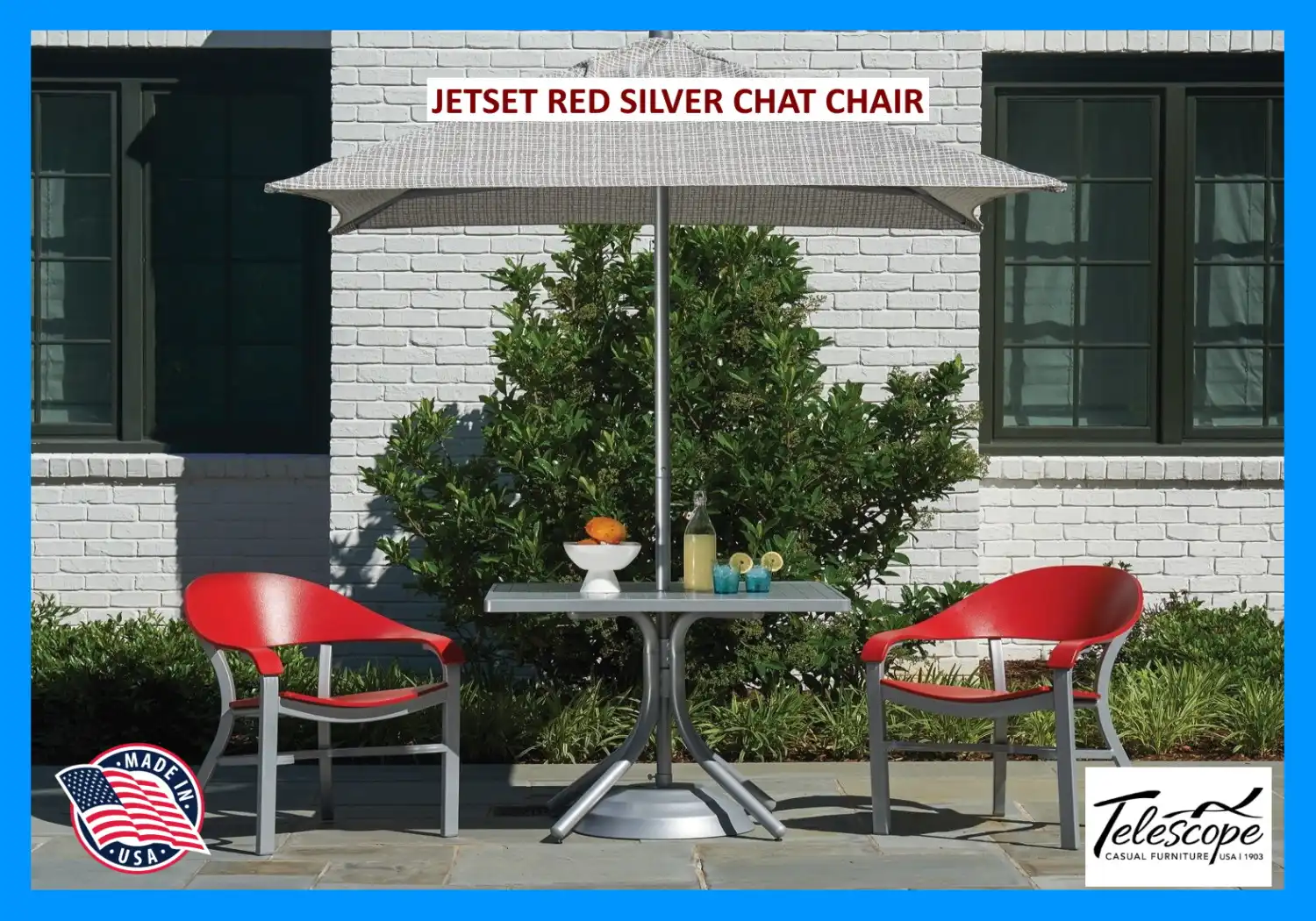 JETSET RED SILVER CHAT CHAIR