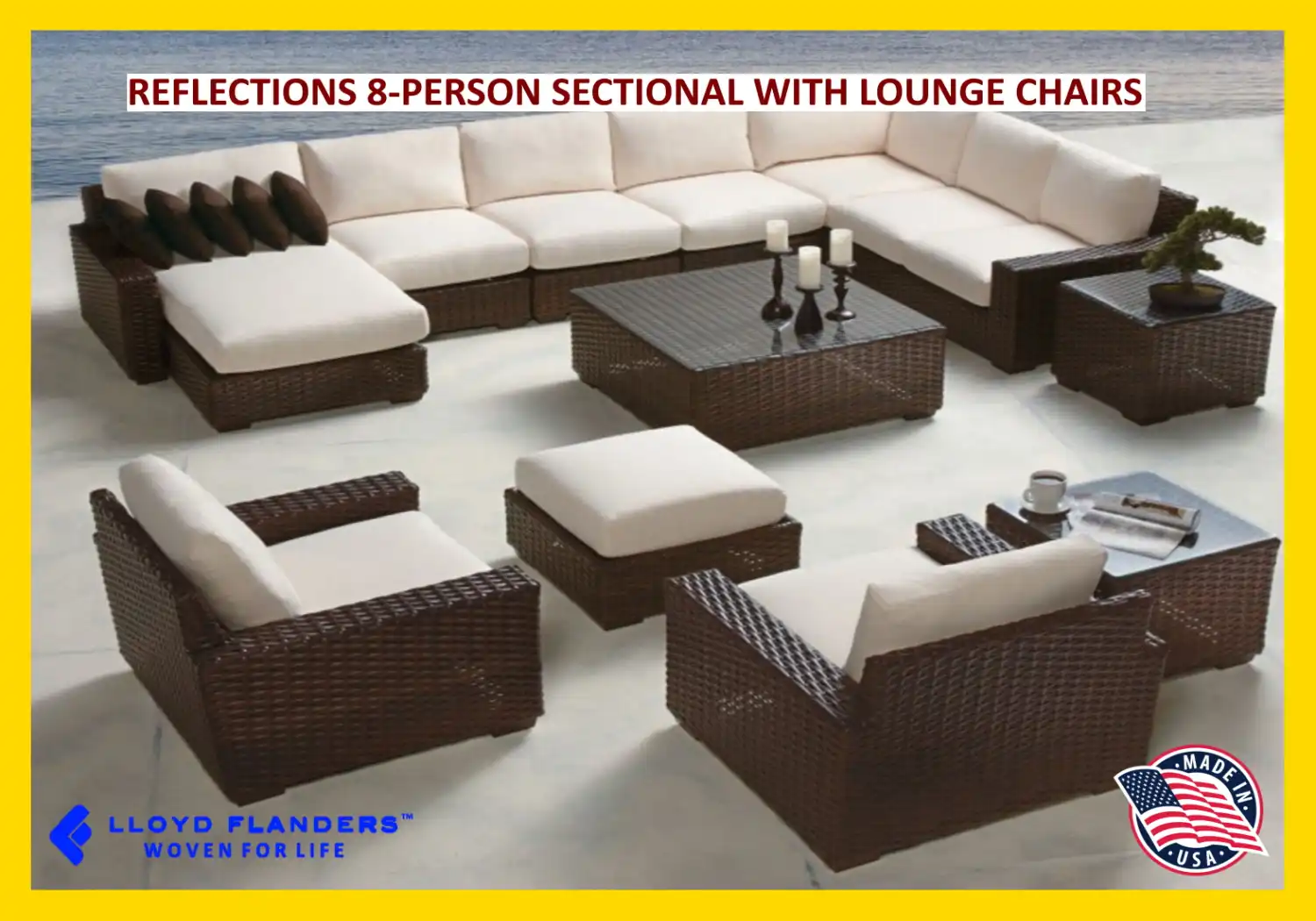 REFLECTIONS 8-PERSON SECTIONAL WITH LOUNGE CHAIRS