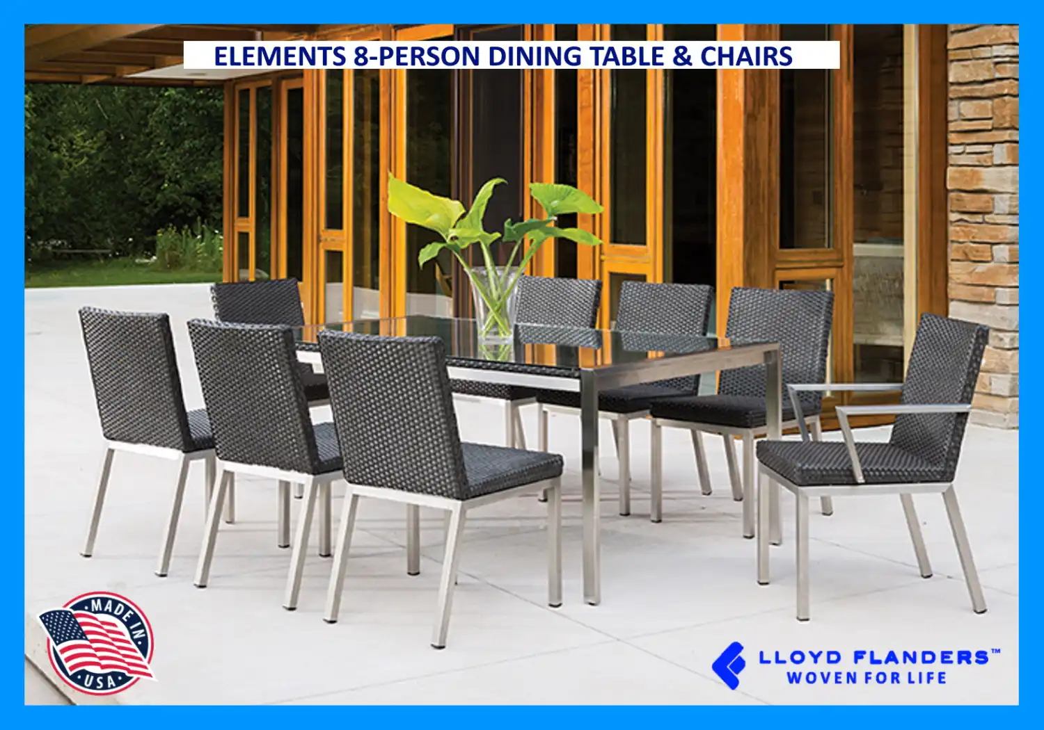 ELEMENTS 8-PERSON DINING TABLE & CHAIRS