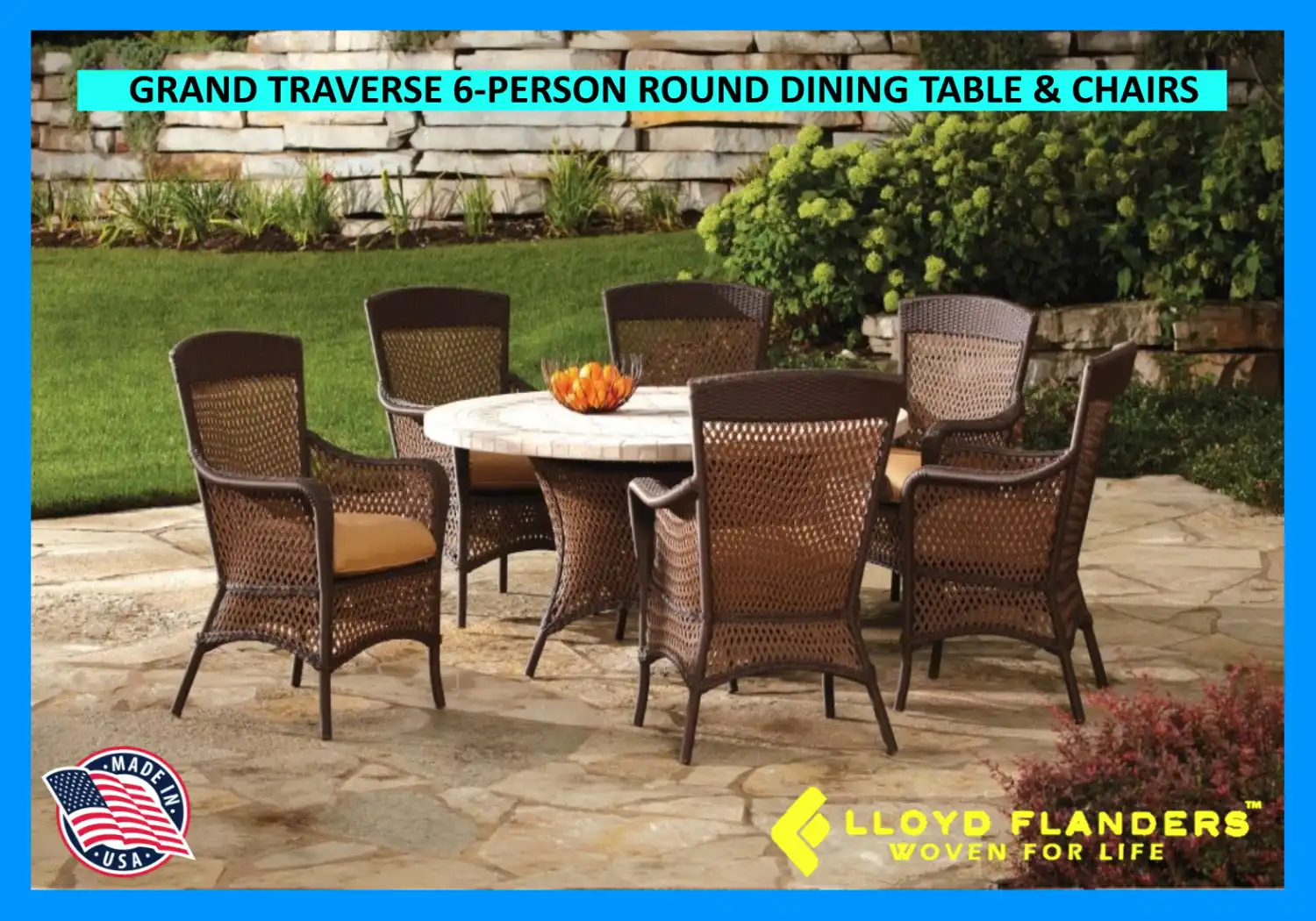 GRAND TRAVERSE 6-PERSON ROUND DINING TABLE & CHAIRS