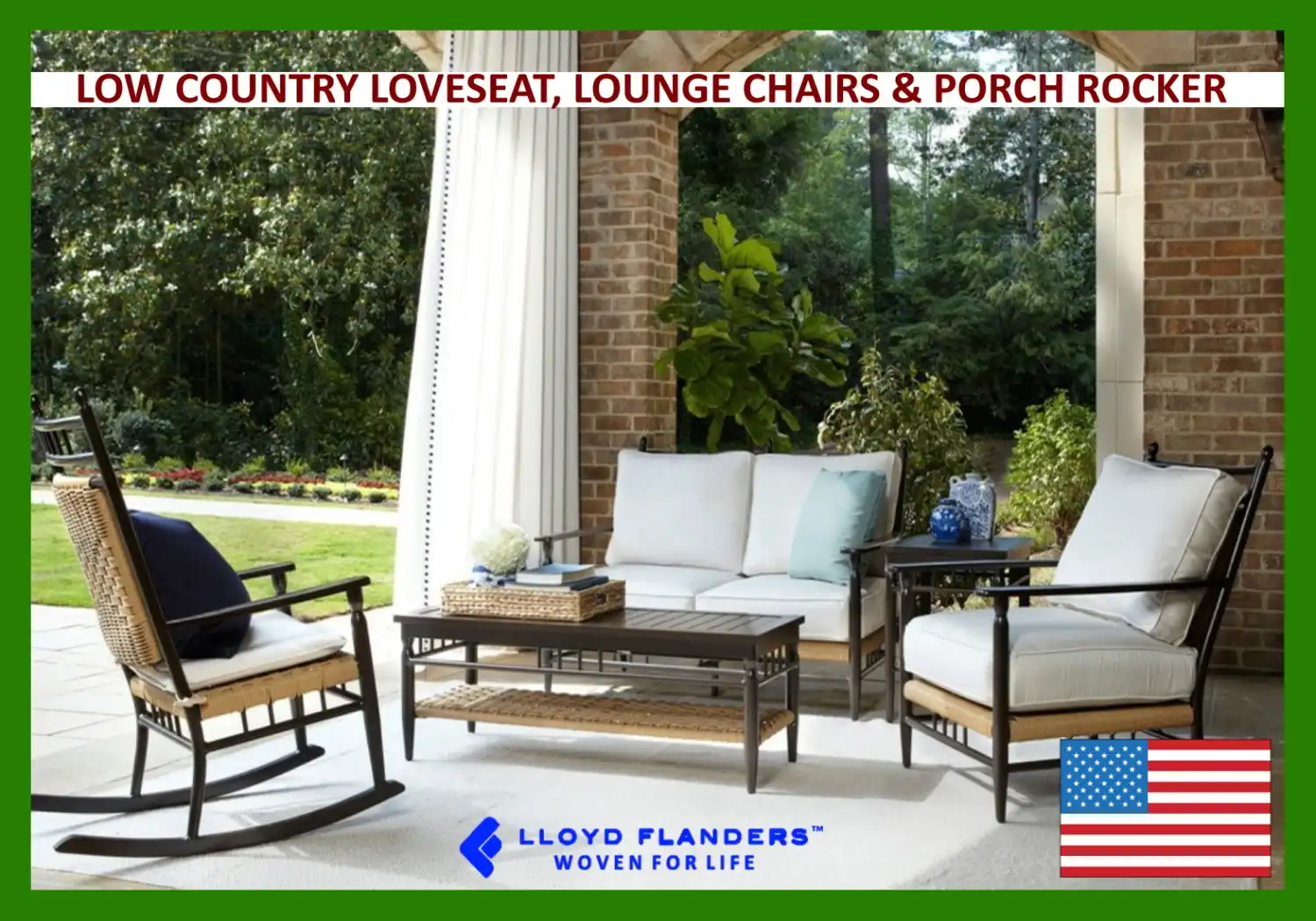 LOW COUNTRY LOVESEAT, LOUNGE CHAIRS & PORCH ROCKER