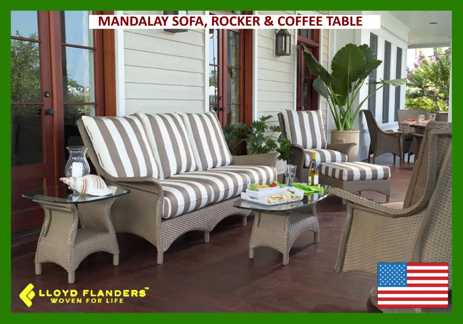 MANDALAY SOFA, ROCKER & COFFEE TABLE