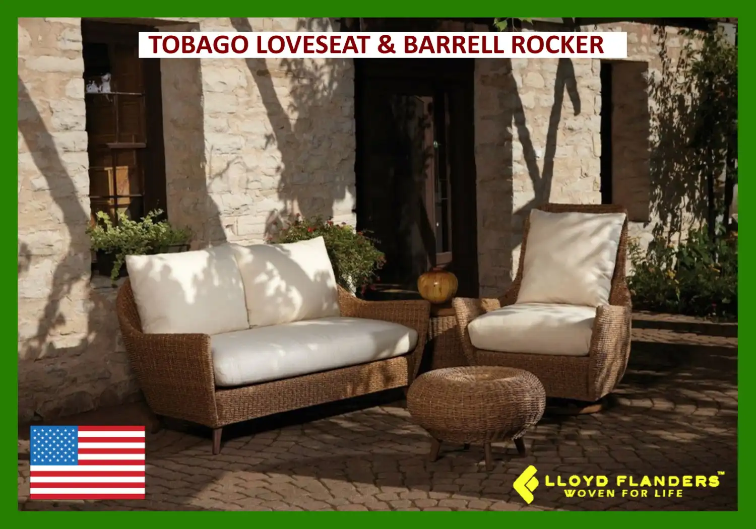 TOBAGO LOVESEAT & BARRELL ROCKER