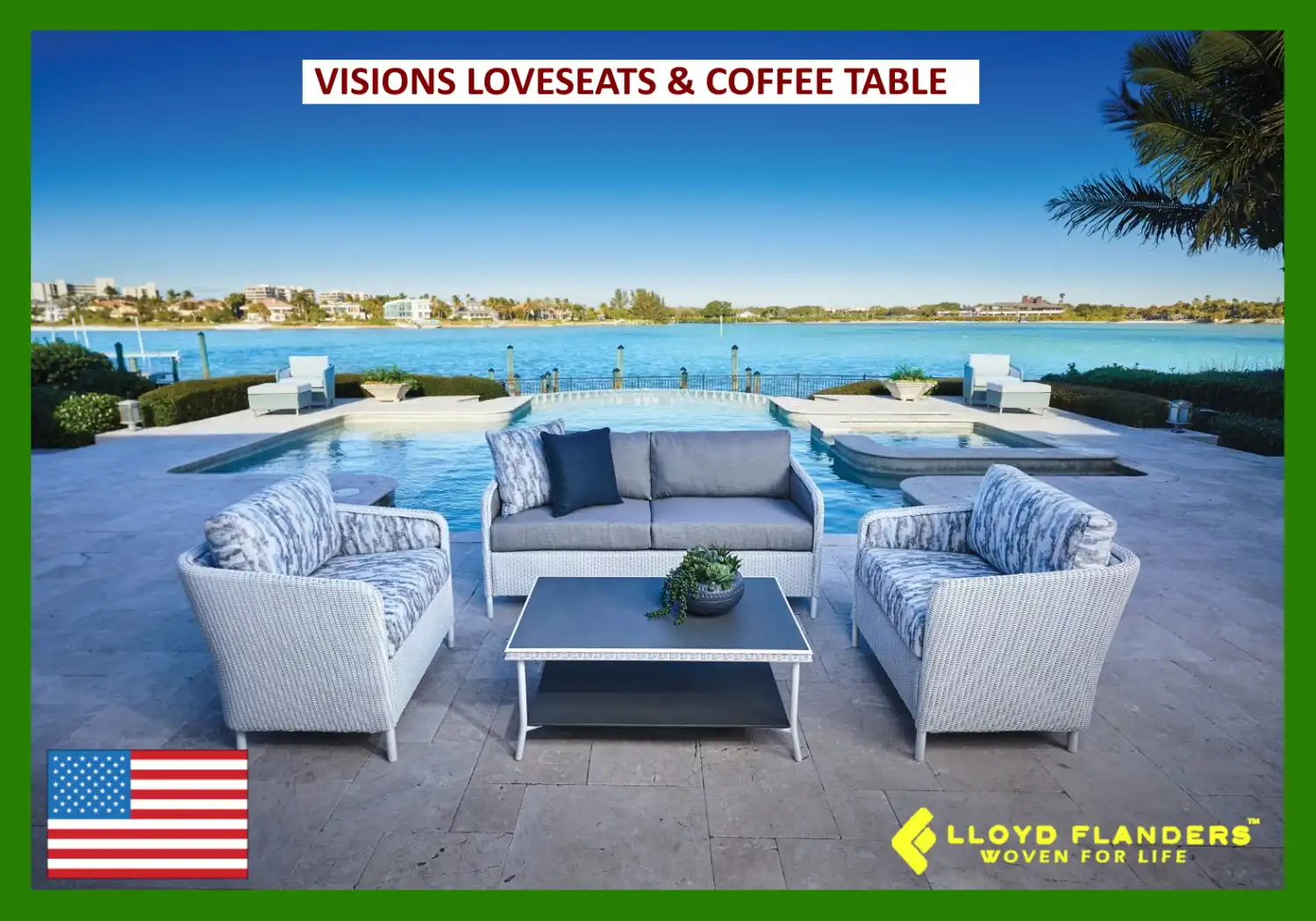 VISIONS LOVESEATS & COFFEE TABLE
