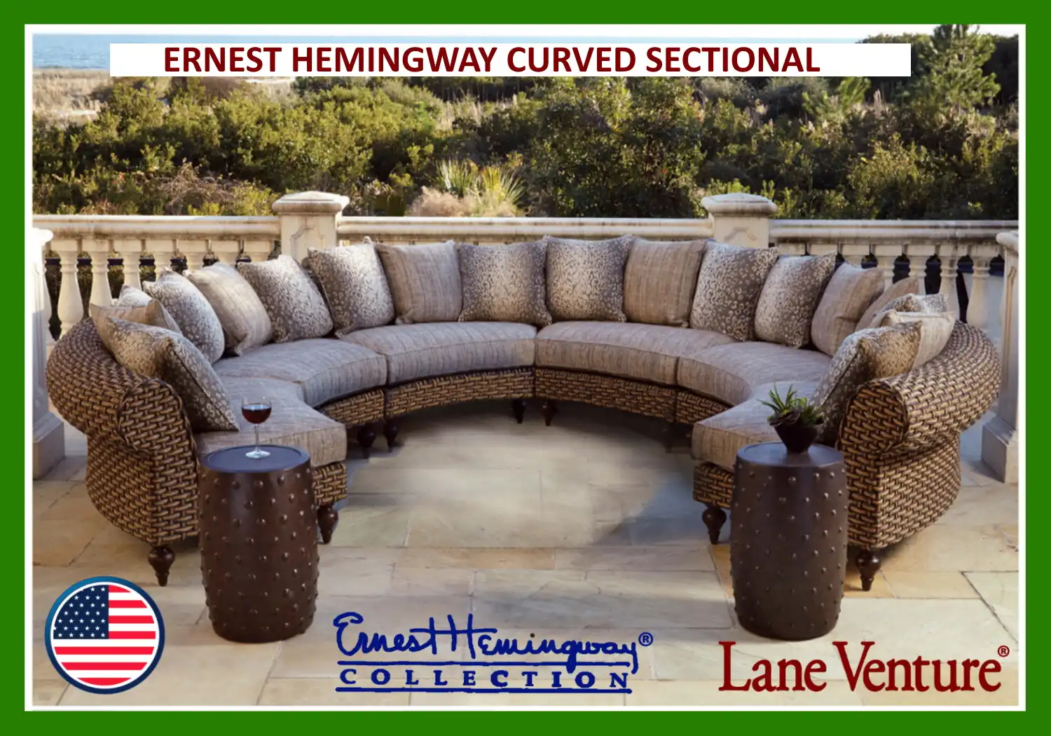 ERNEST HEMINGWAY CURVED SECTIONAL