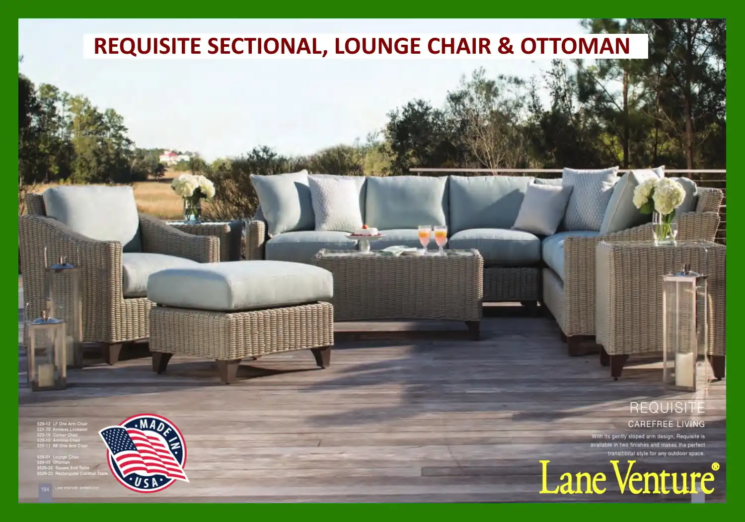 REQUISITE SECTIONAL, LOUNGE CHAIR & OTTOMAN