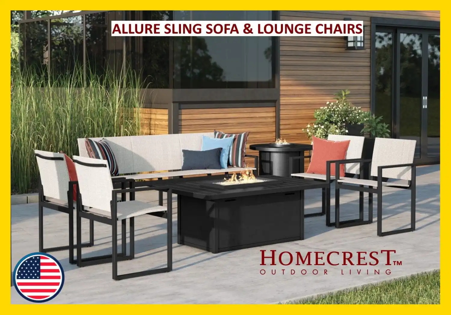 ALLURE SLING SOFA & LOUNGE CHAIRS