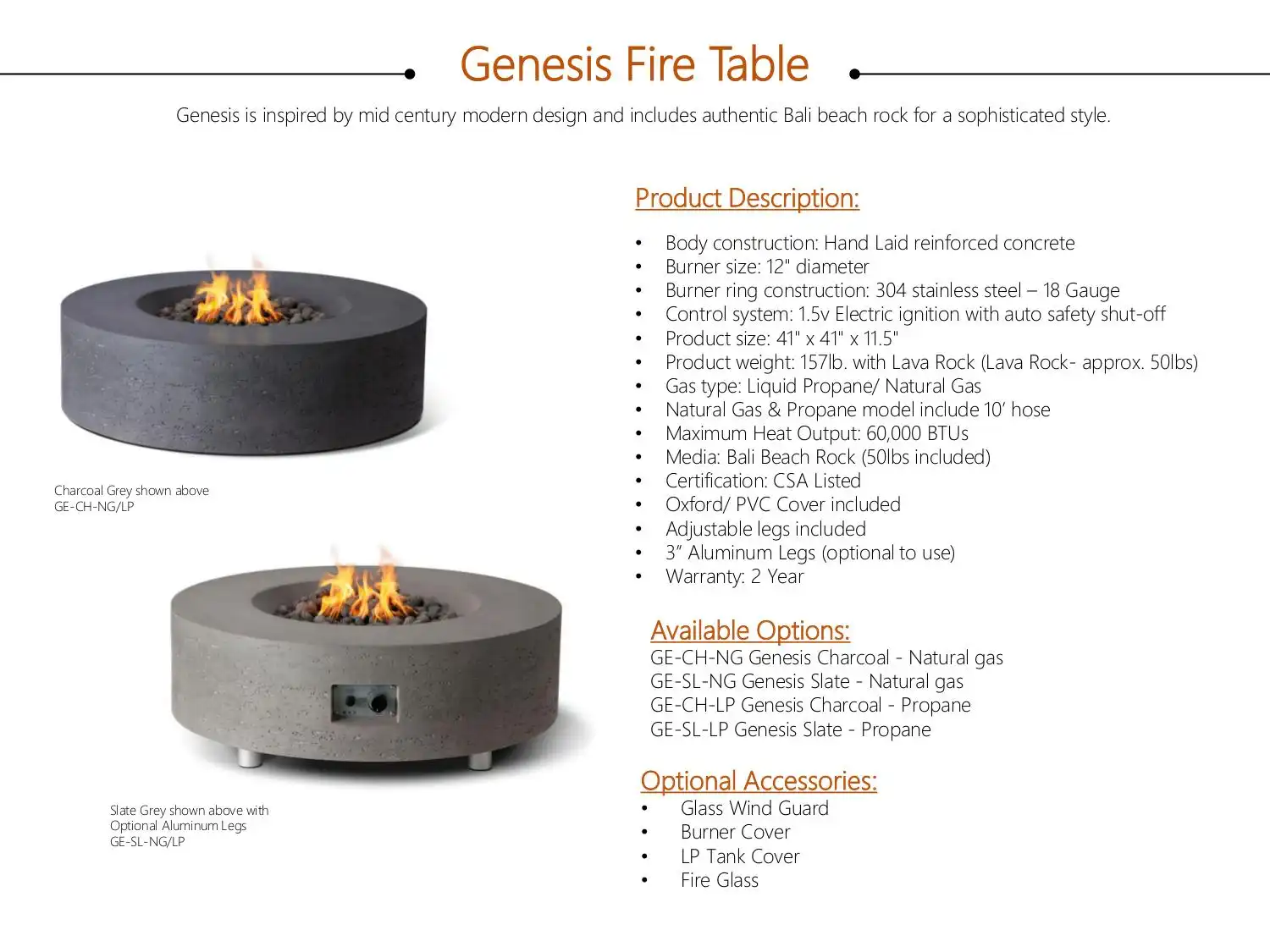 CL GENESIS FIRE TABLE C$ 2,300 by Pyromania