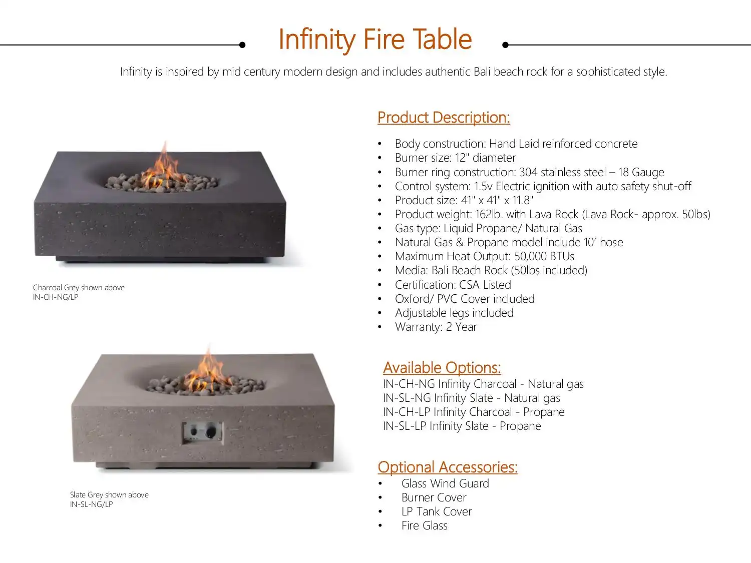 CL INFINITY FIRE TABLE C$ 2,300 by Pyromania