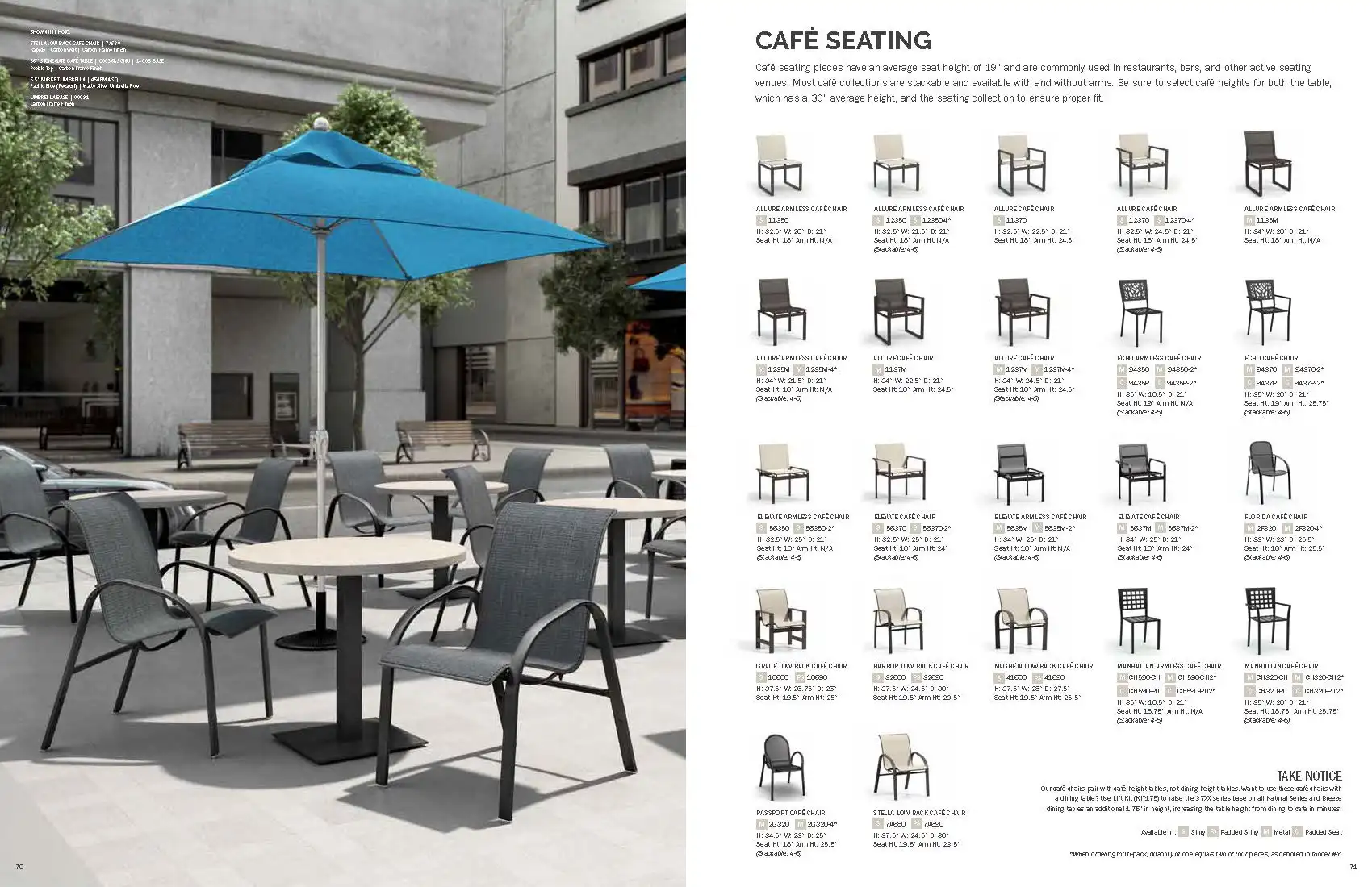 CAFE SEATING (Aluminum) by Homecrest