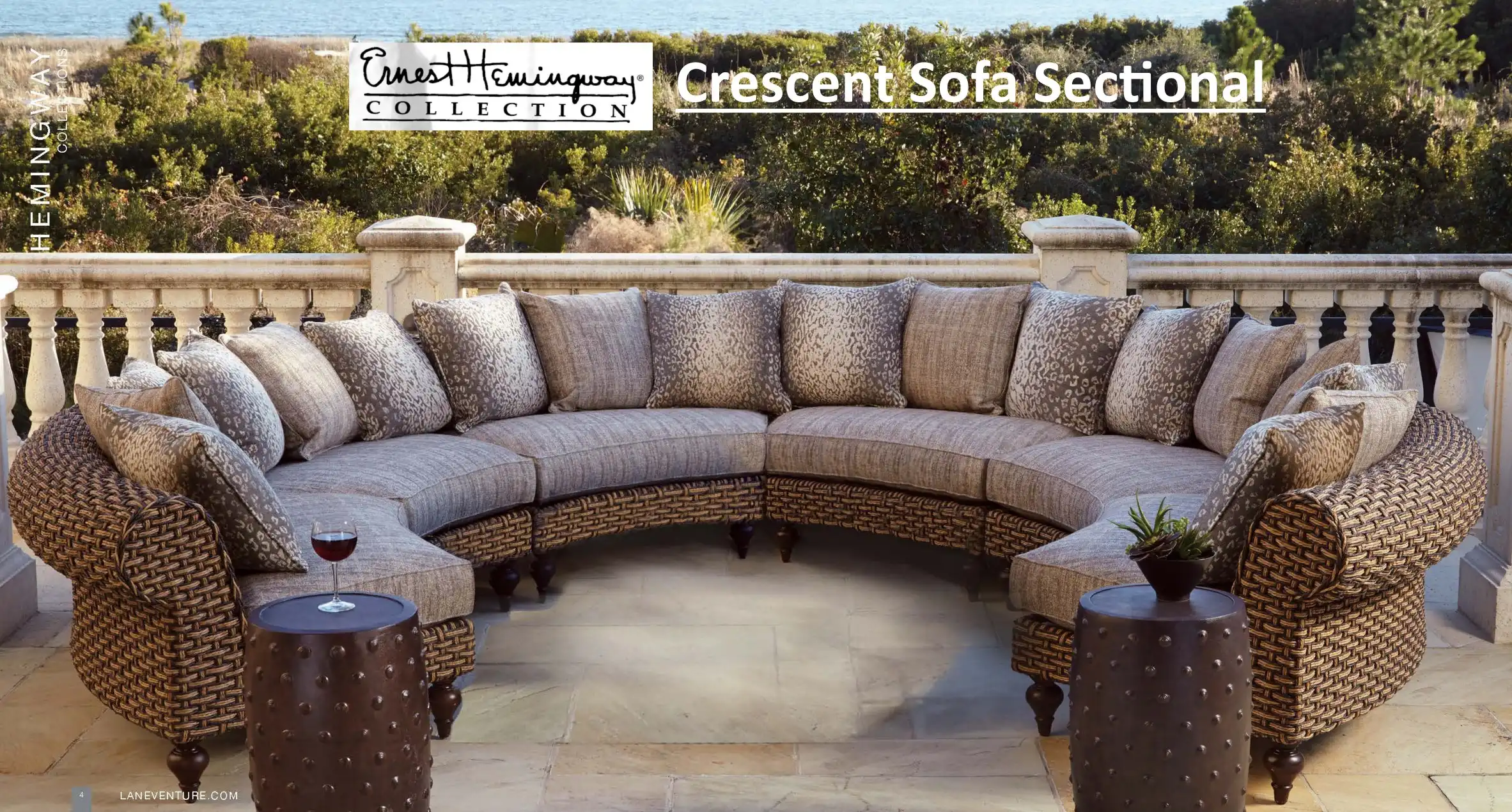 ERNEST HEMINGWAY Crescent Sofa Sectional by Lane Venture