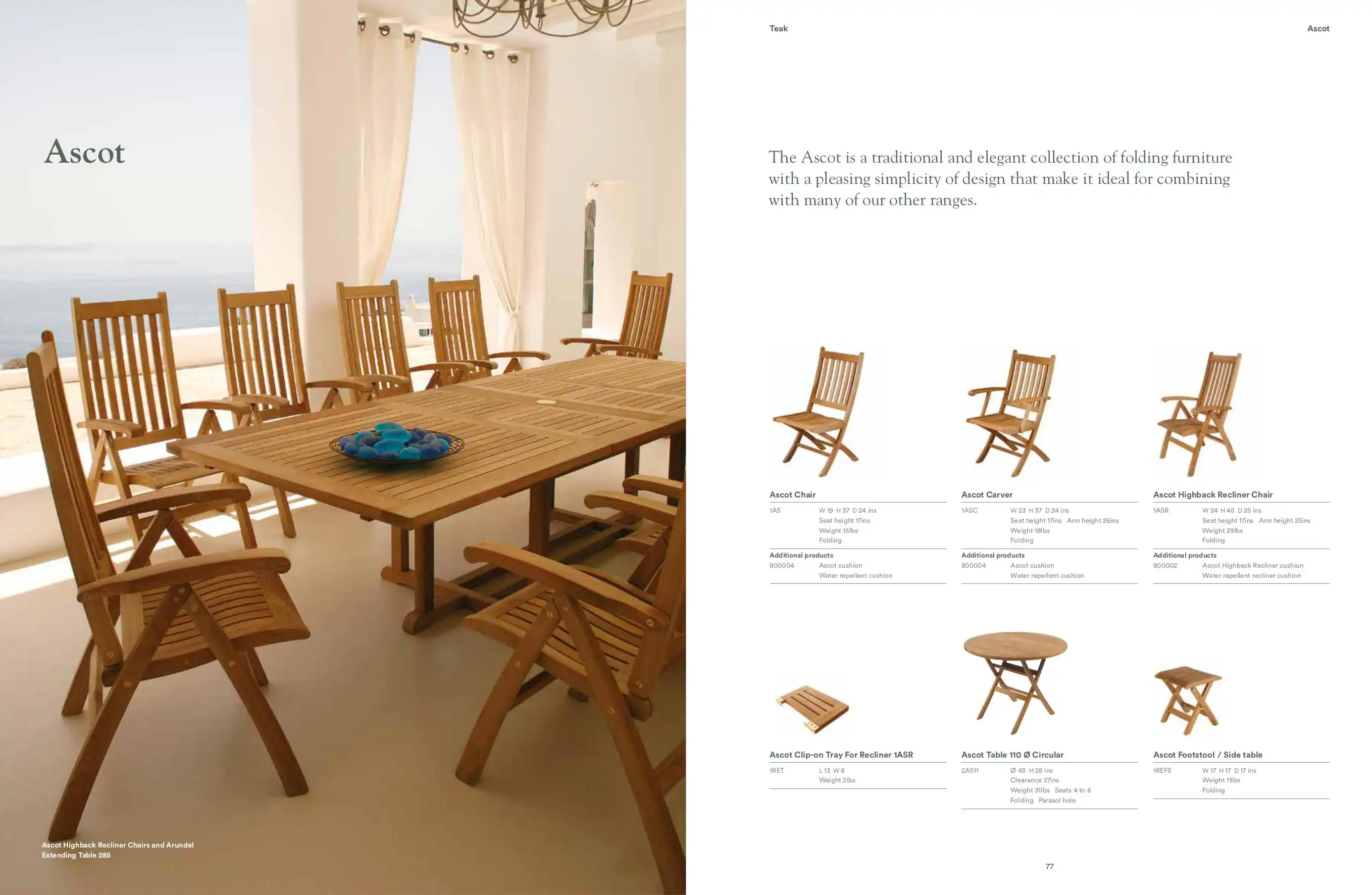 ASCOT (Teak) Extension Table & Dining Chairs by Barlow Tyrie