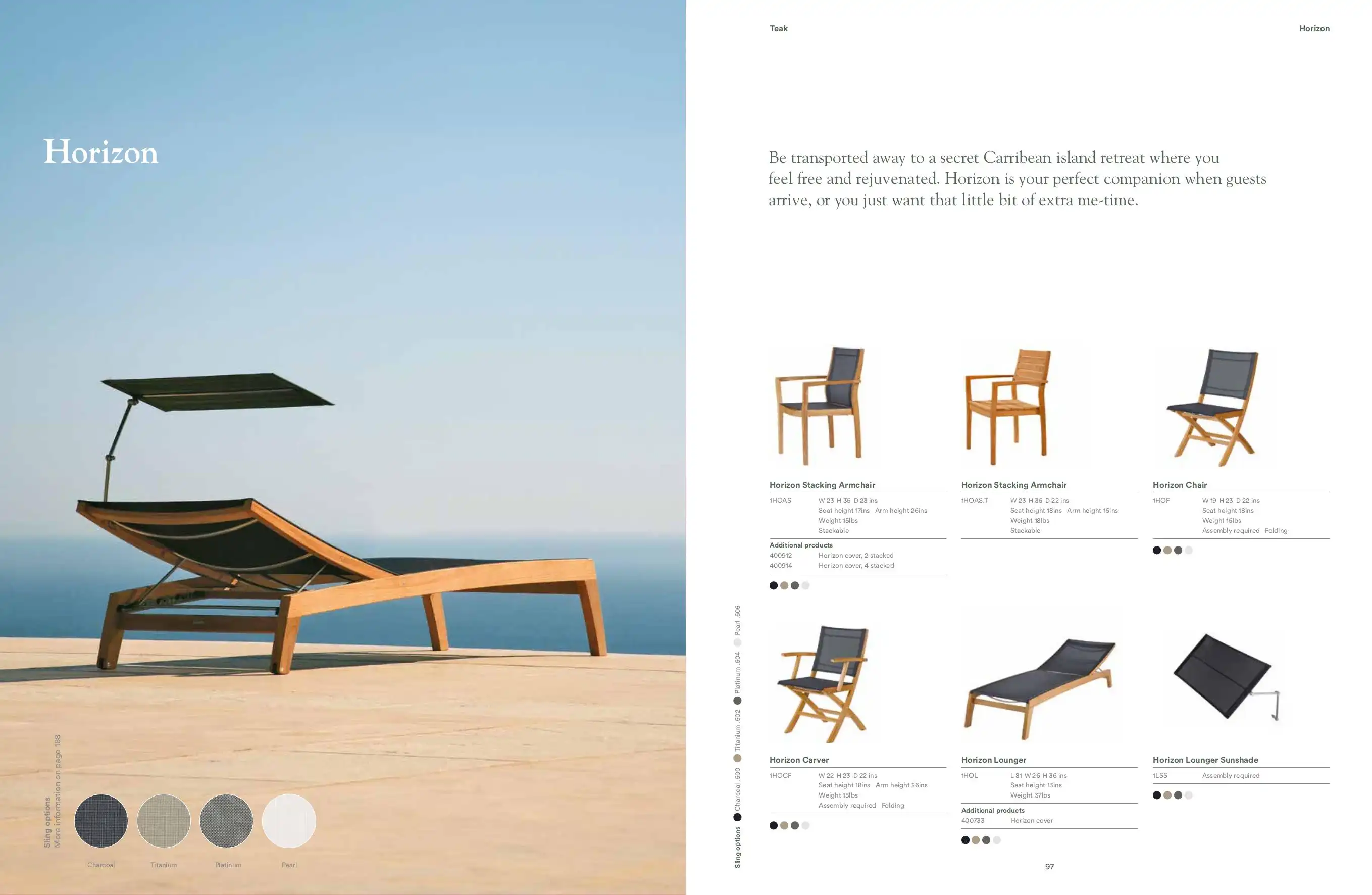 HORIZON (Teak) Loungers & Chairs by Barlow Tyrie