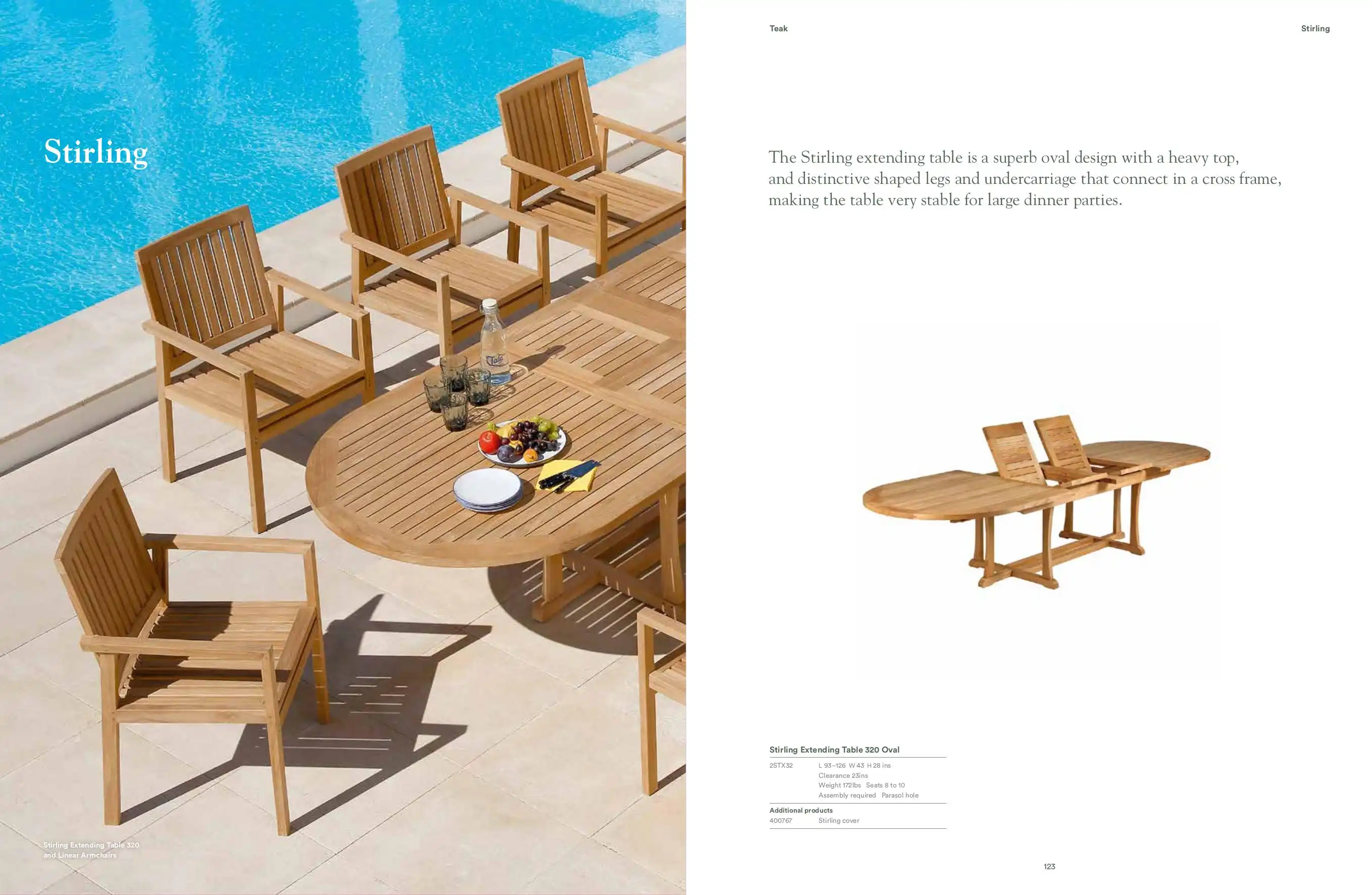 STIRLING (Teak) Dining Extension Table & Chairs by Barlow Tyrie