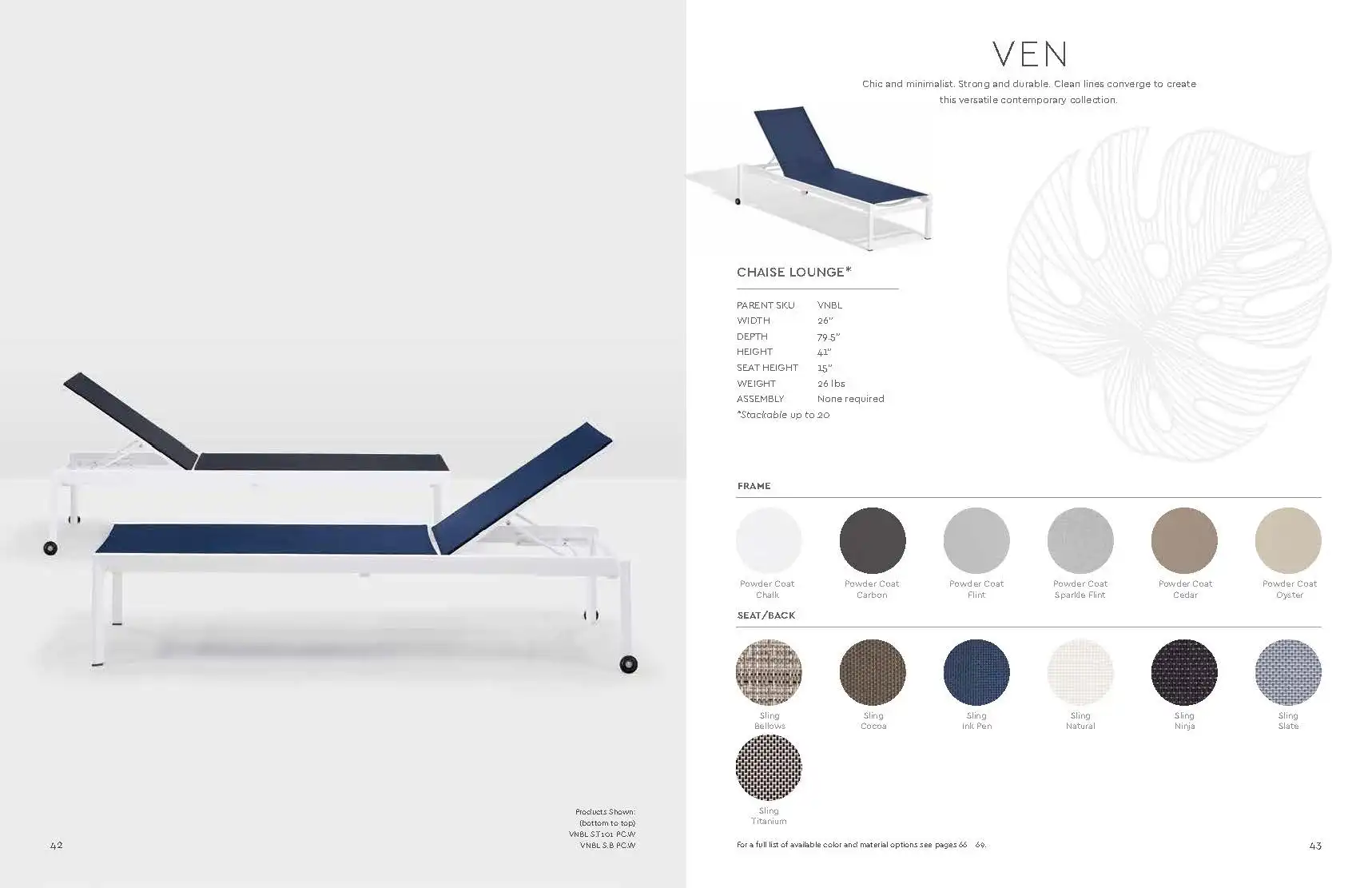 VEN (New for 2021) Lounger Chaises by Oxford Garden