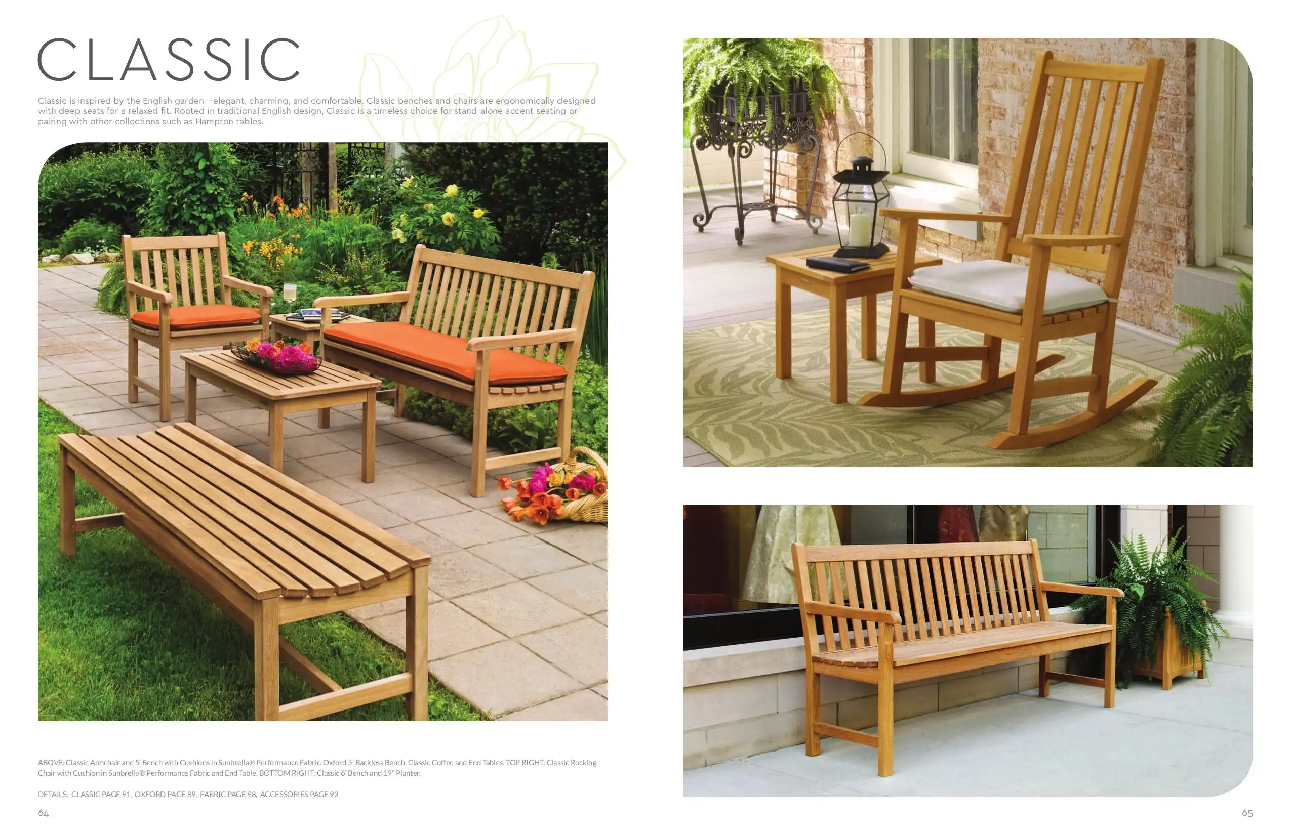 CLASSIC (1) Benches & Rocking Chair by Oxford Garden