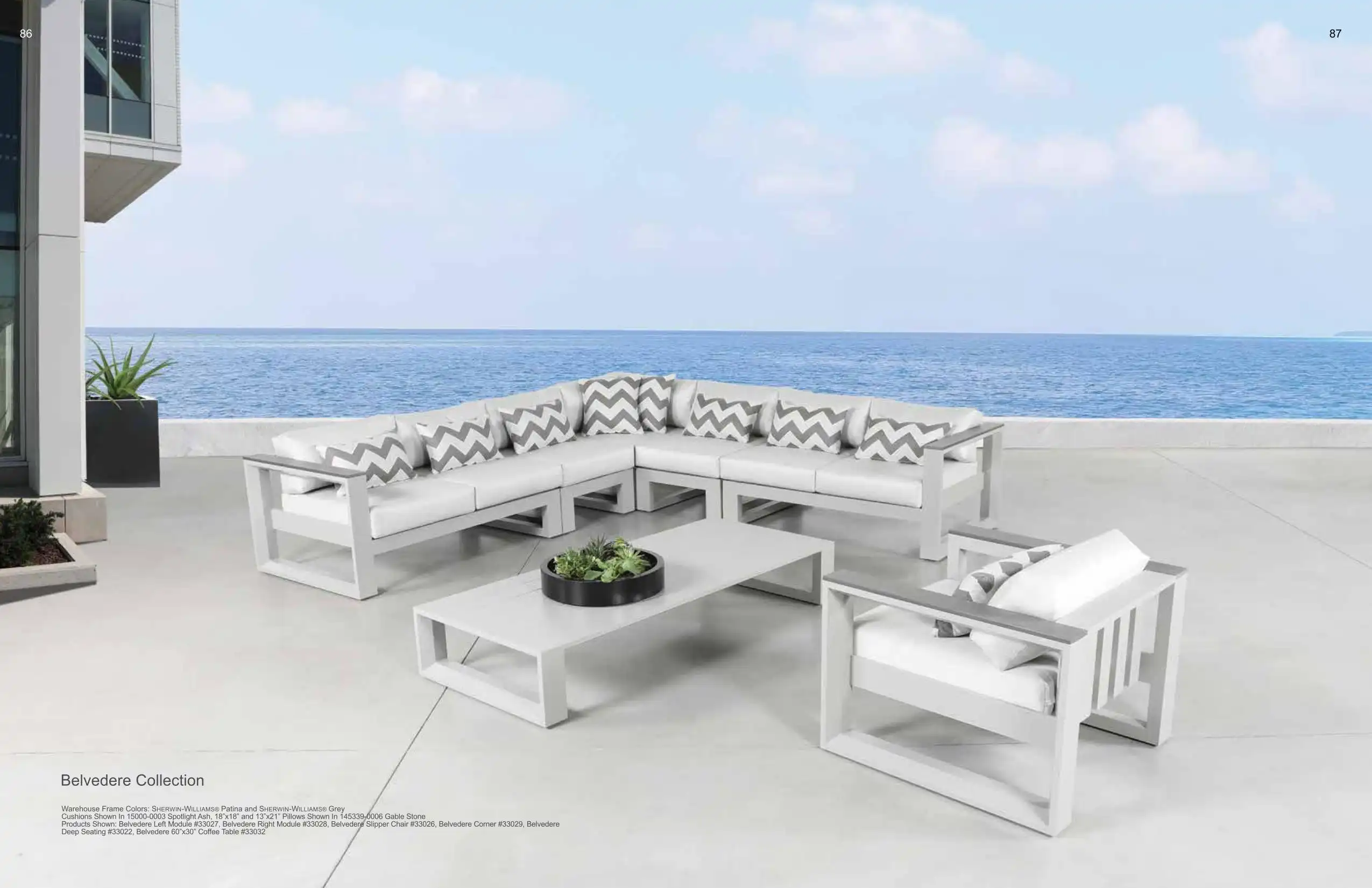 BELVEDERE Sectional (ALUMINUM) Collection(s) by Cabana Coast 