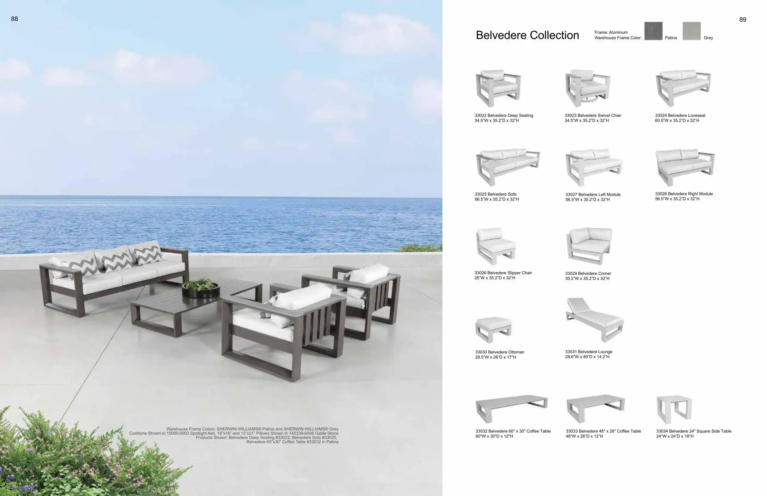 BELVEDERE Sofa & Lounging (ALUMINUM) Collection(s) by Cabana Coast 