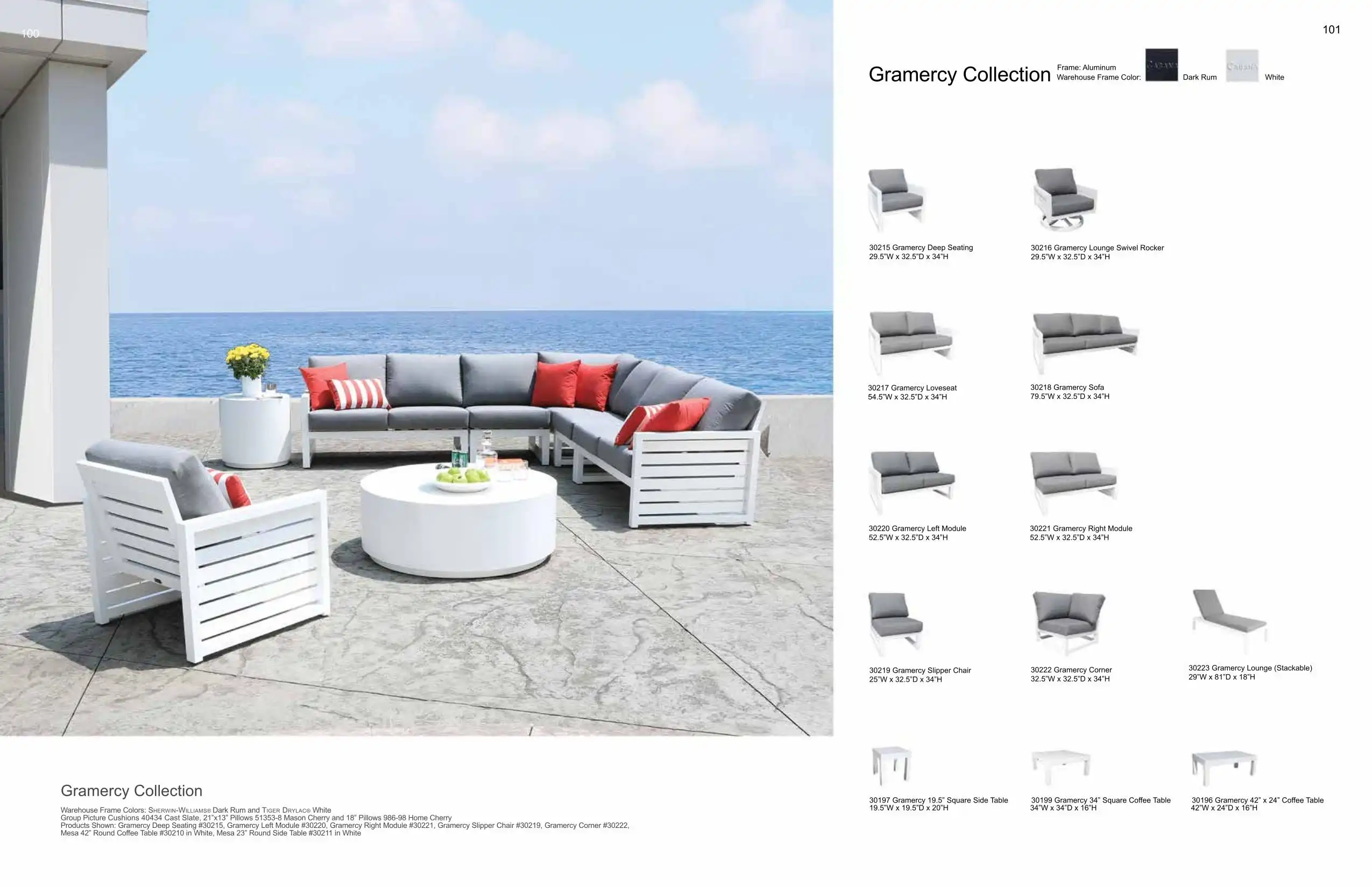GRAMERCY Sectional (ALUMINUM) Collection(s) by Cabana Coast 