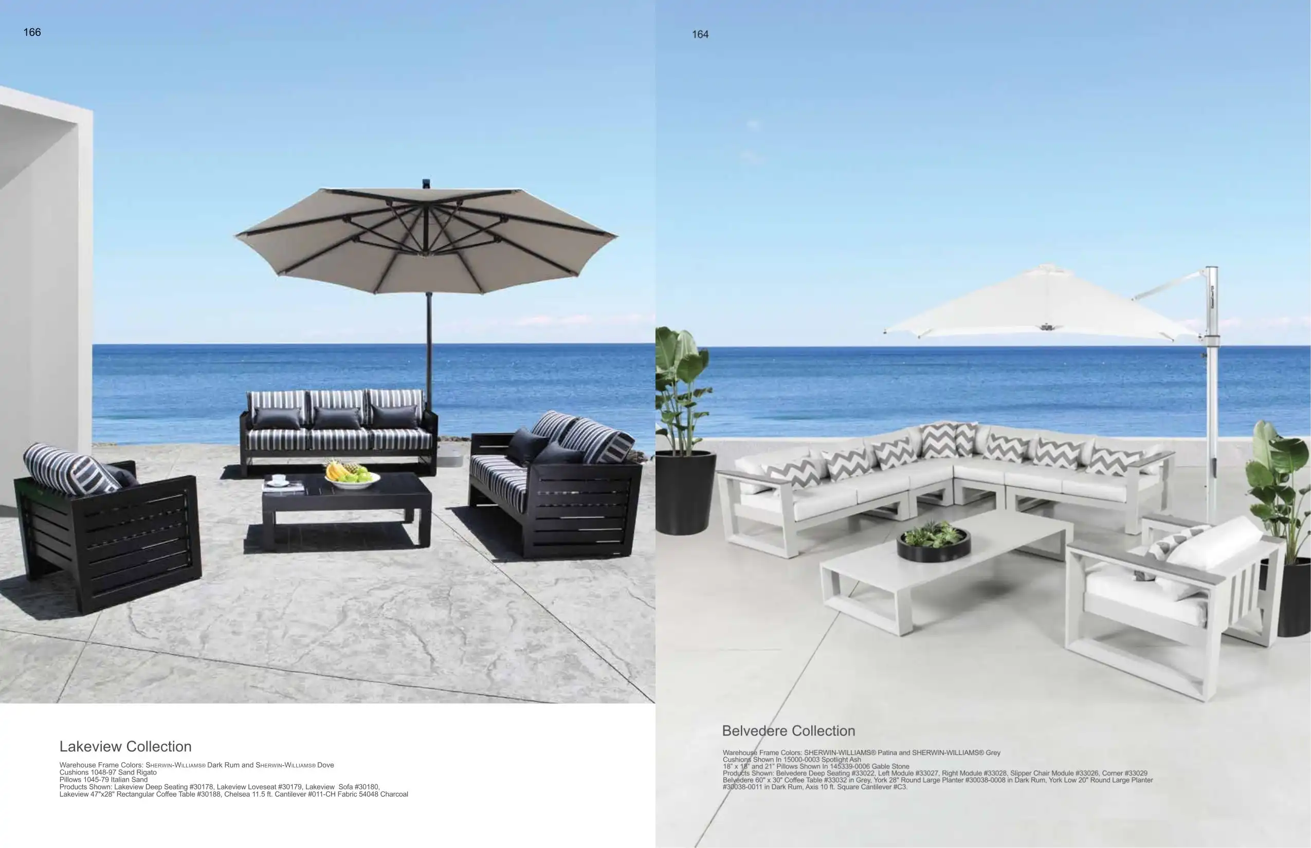 LAKEVIEW Sofa & BELVEDERE Sectional (ALUMINUM) Collection(s) by Cabana Coast 