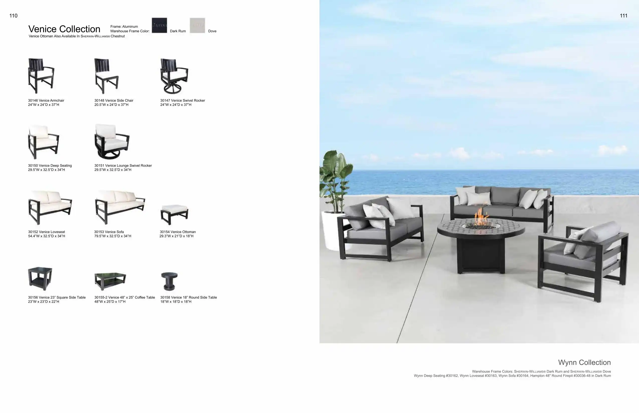 VENICE Seating & WYNN Sofa (ALUMINUM) Collection(s) by Cabana Coast 