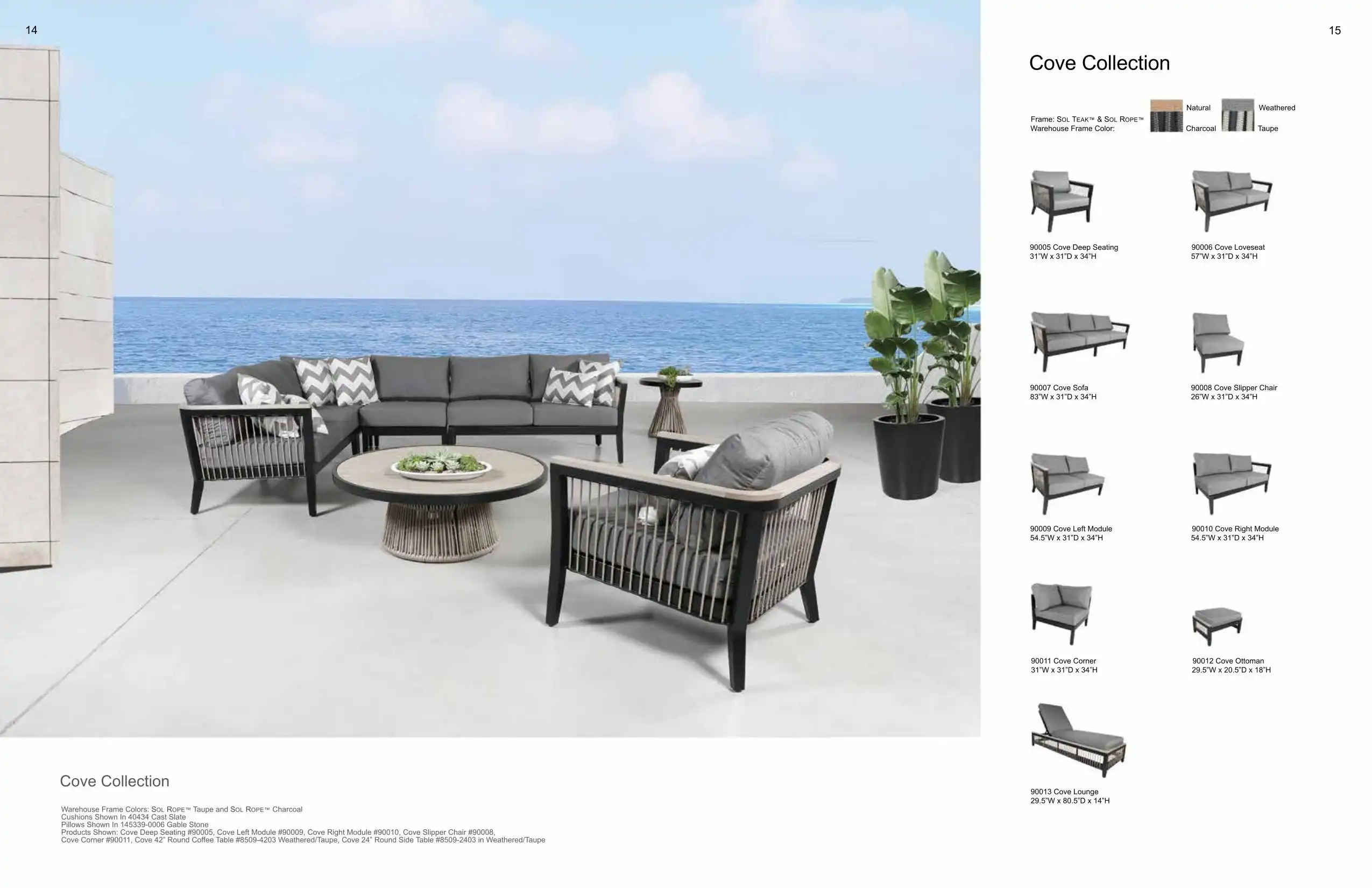 COVE Sectional (ROPE & UPHOLSTERY) Collection(s) by Cabana Coast 