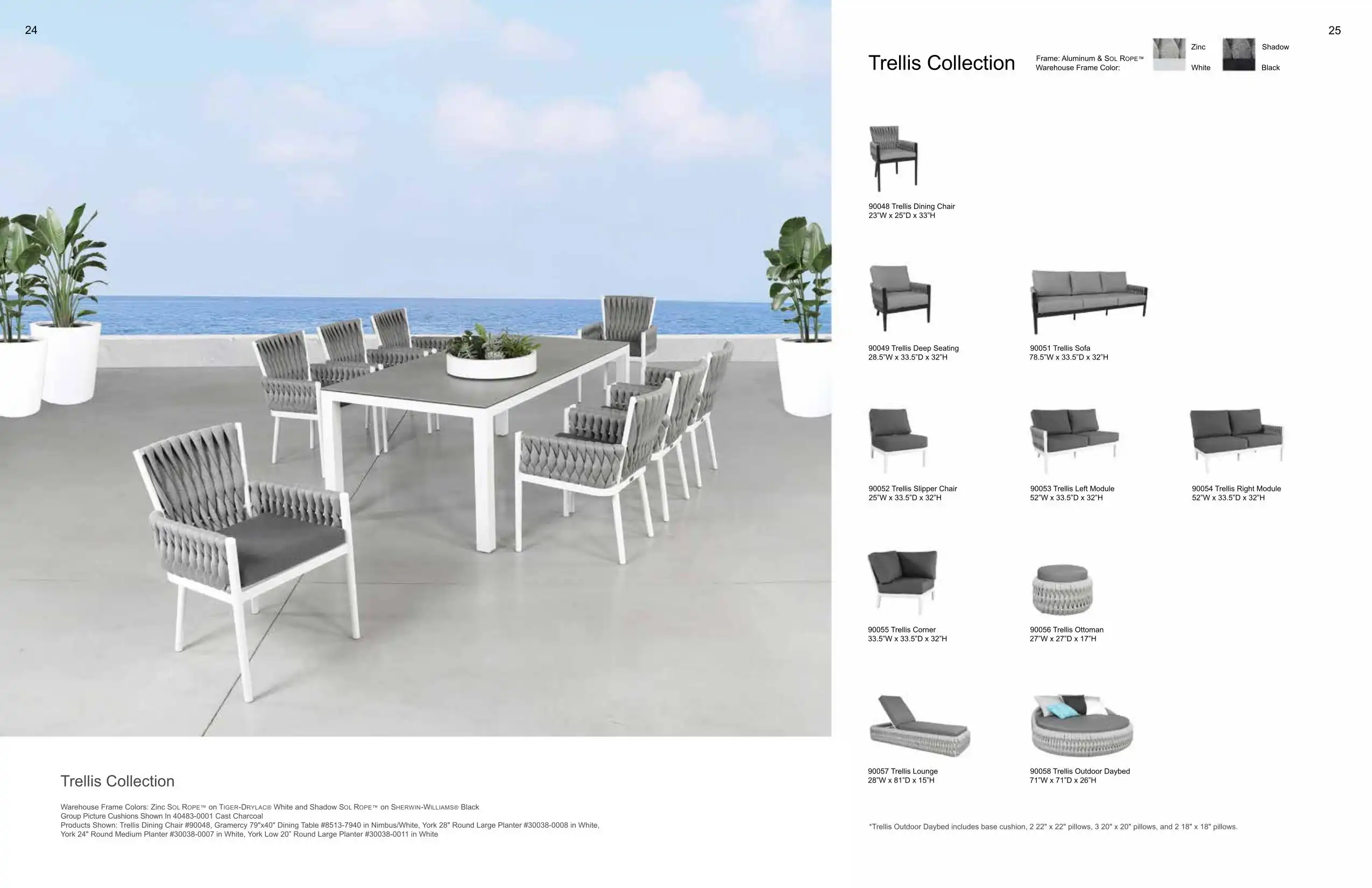 TRELLIS Dining & Sofa (ROPE & UPHOLSTERY) Collection(s) by Cabana Coast 