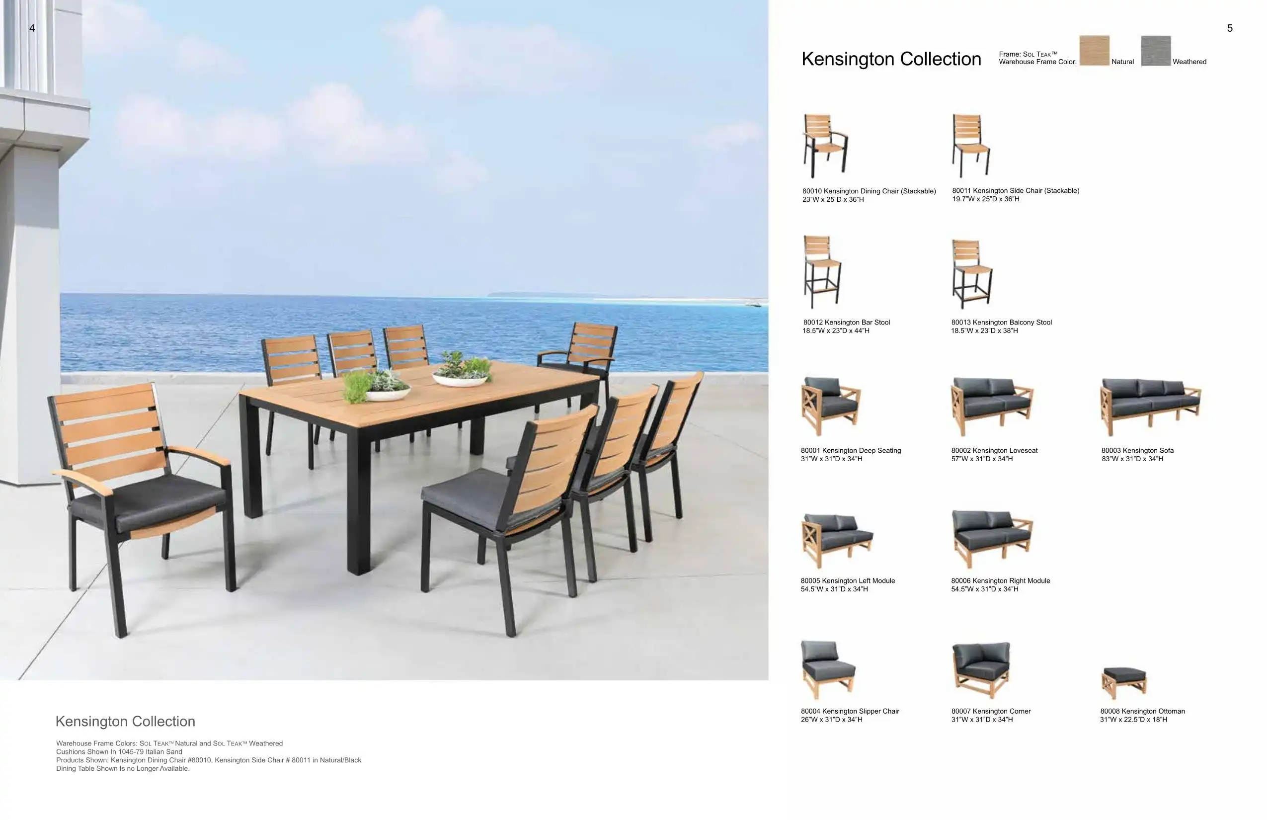 KENSINTON Dining & Seating (SOL TEAK) Collection(s) by Cabana Coast 
