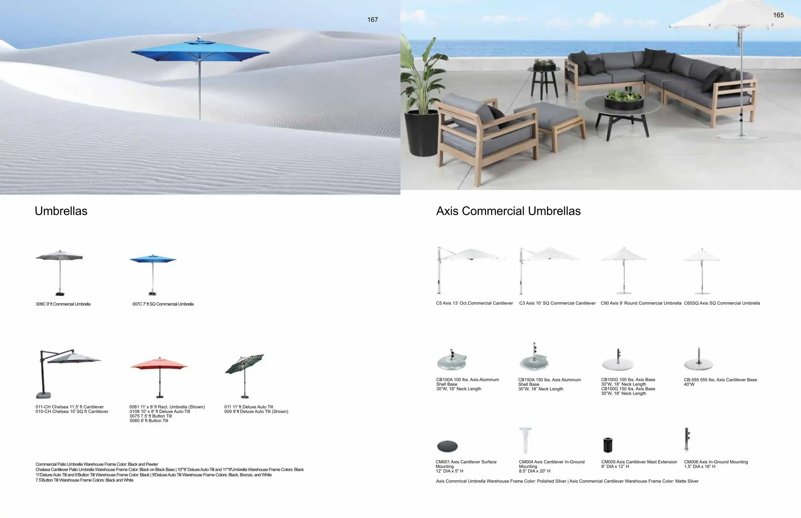 CHELSEA Residential & AXIS Commercial Umbrella Collection(s) by Cabana Coast 