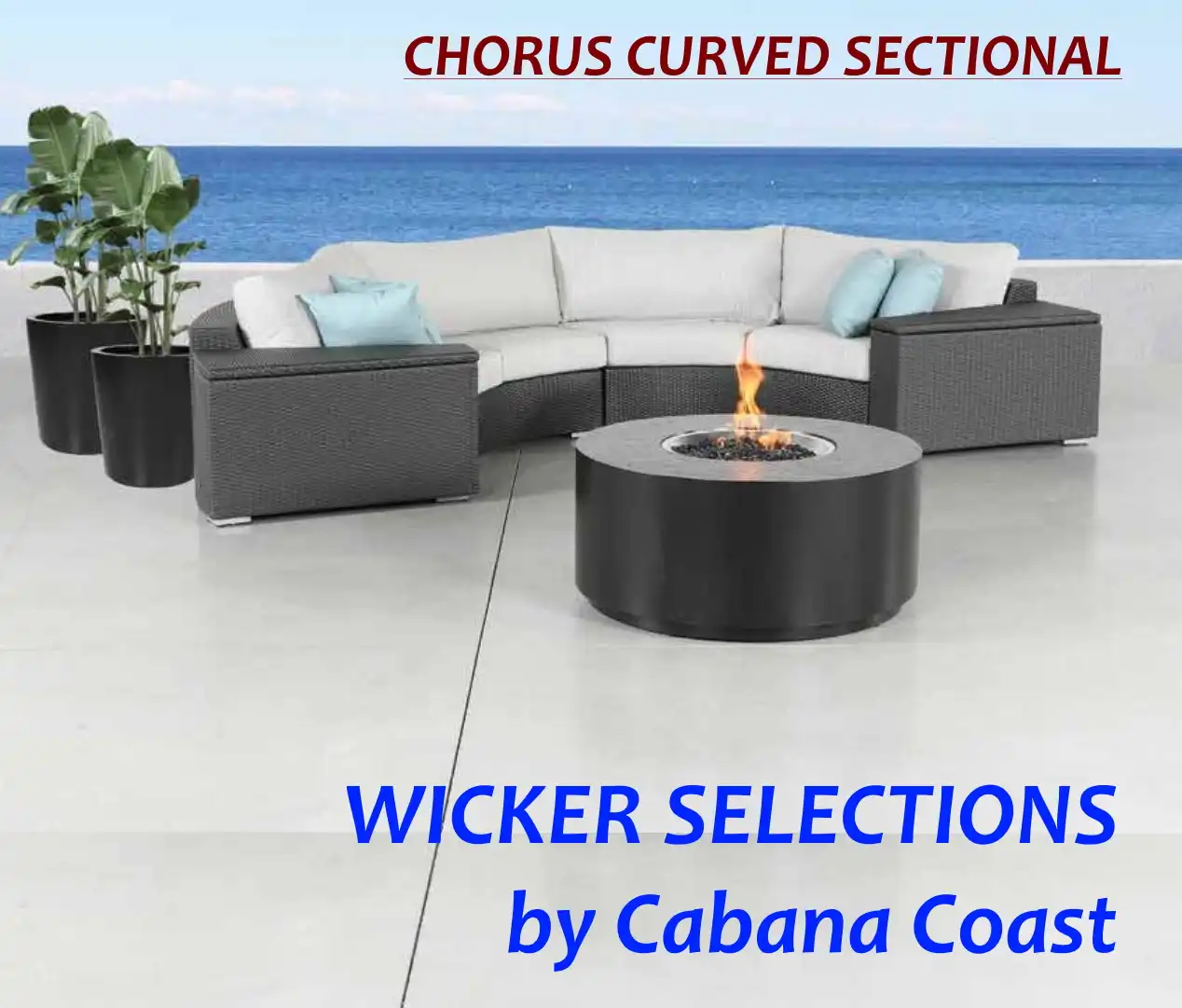 CHORUS CURVED SECTIONAL (Wicker) by Cabana Coast