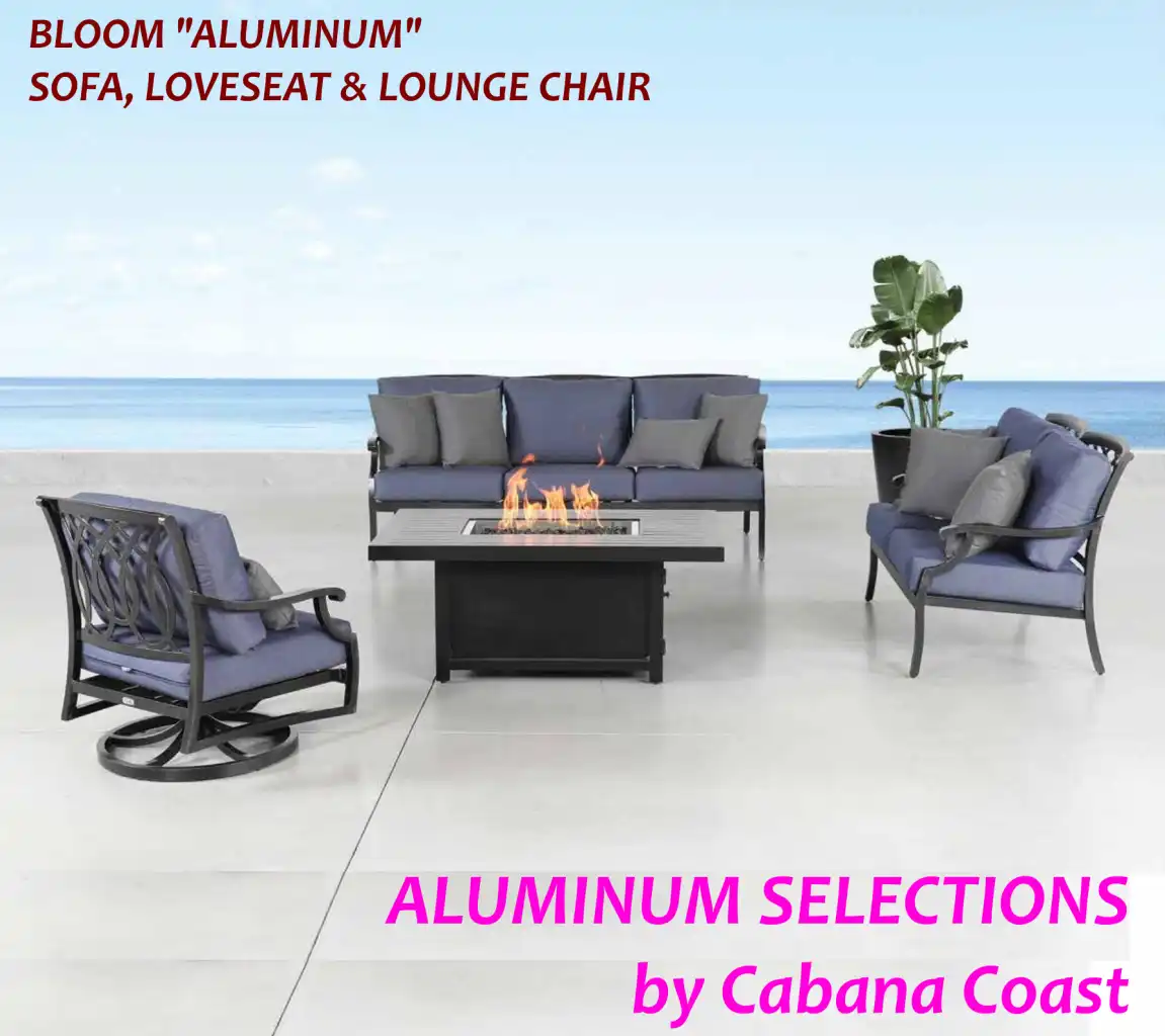 BLOOM (Aluminum) Sofa, Loveseat & Armchair by Cabana Coast