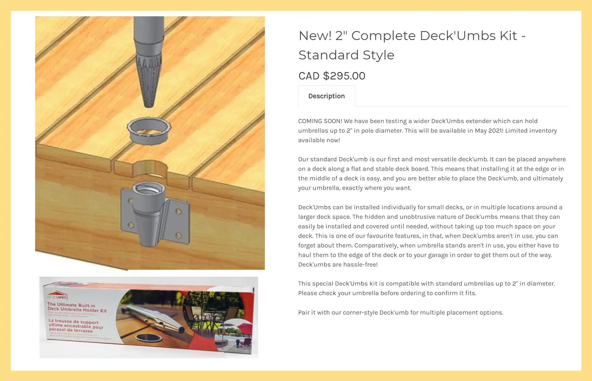 DECK'UMBS 2.0 inch Complete STANDARD Style Kit $295